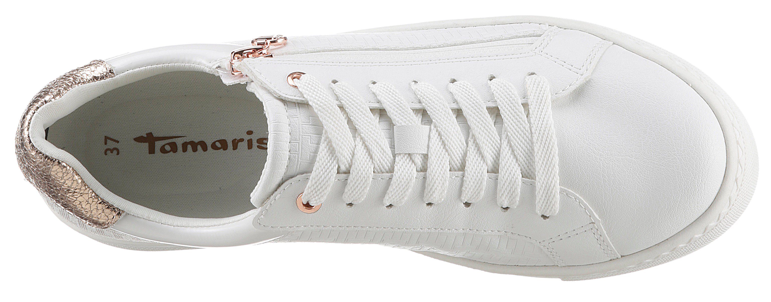 Tamaris Plateausneakers vrijetijdsschoen, lage schoen, veterschoen in vegan uitvoering