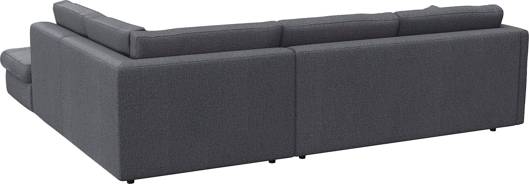FLEXLUX Hoekbank Lovane, elegant en tijdloos, comfortabel, L-vorm Zacht en zeer comfortabel, grote zitdiepte op koudschuim, inclusief sierkussen