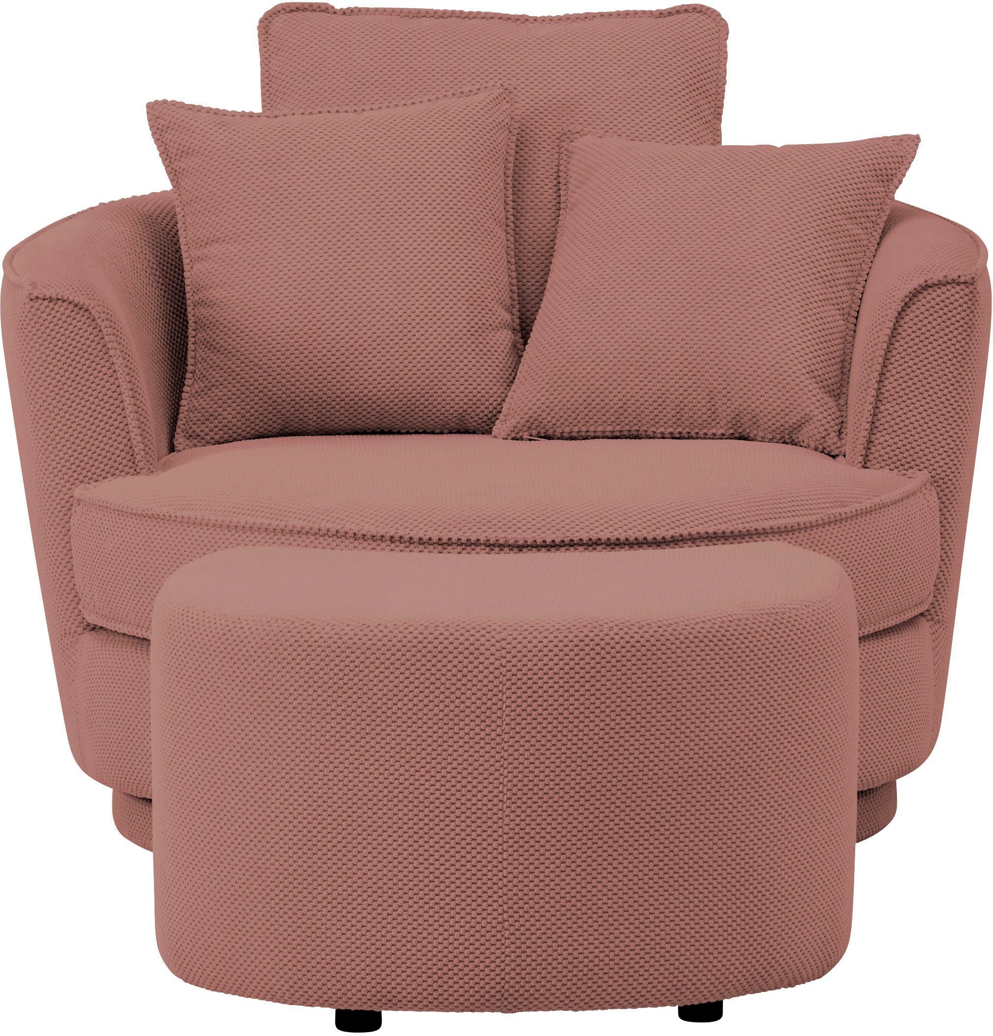 Leonique Draaibare fauteuil MAISIE, Love Seat XXL leesfauteuil, grote fauteuil met poef(2 stuks)