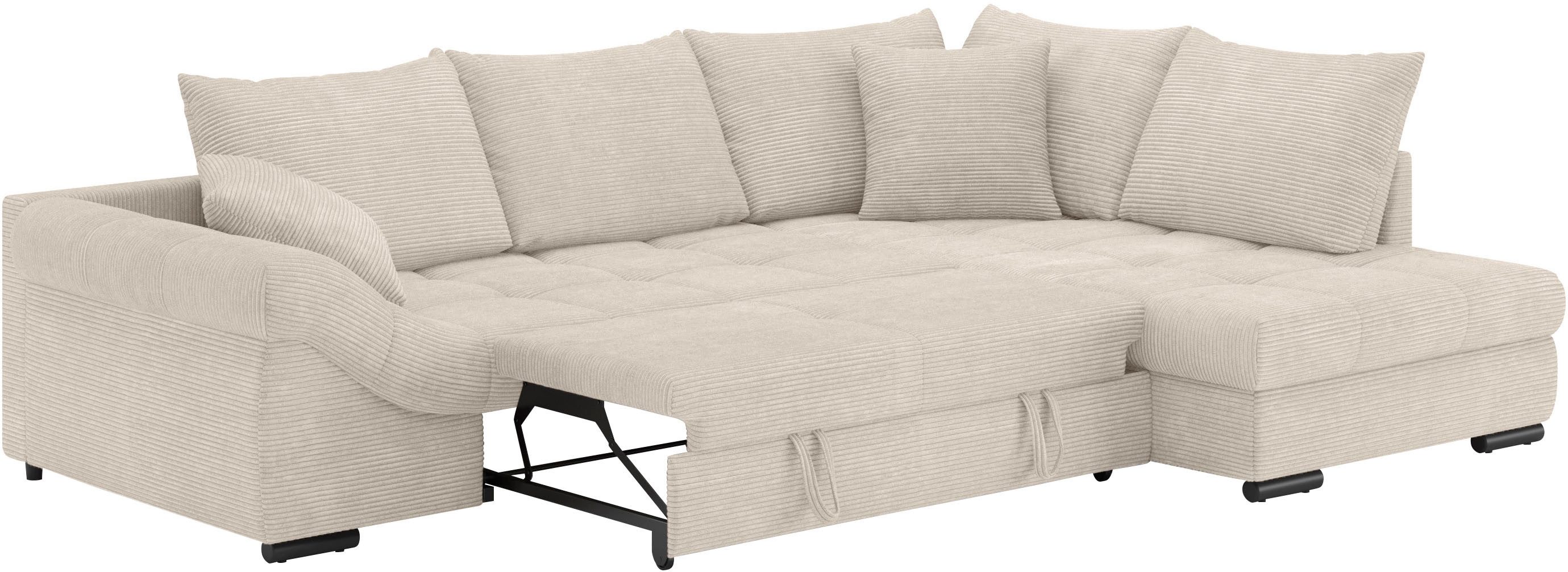 Mr. Couch Hoekbank Allegro DuraFlex, L-vorm Hochschläfer beduitbreiding, koudschuimvering, tot 140 kg belastbaar