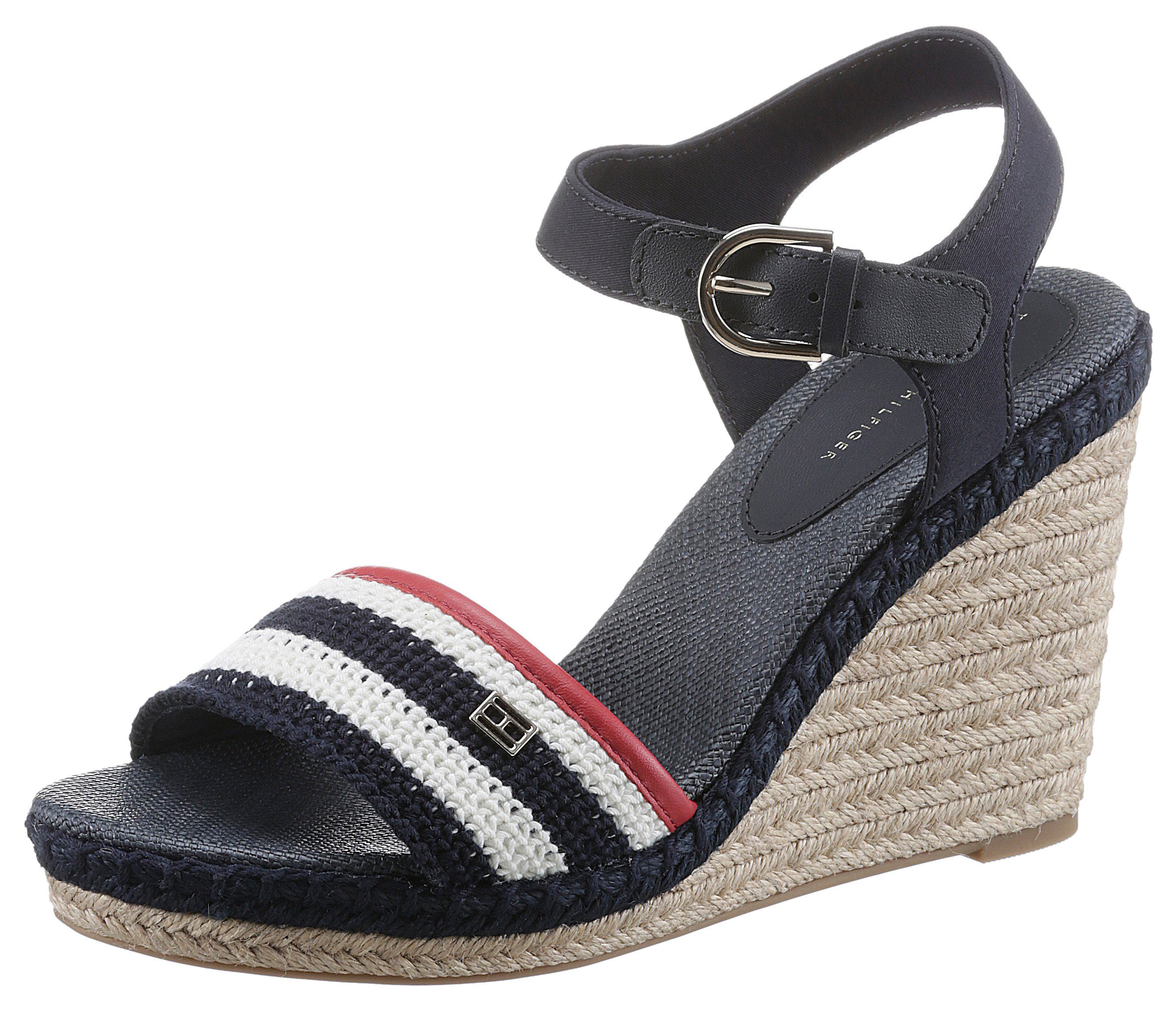 Tommy Hilfiger Highheel sandaaltjes FEMININE CROCHET HIGH WEDGE