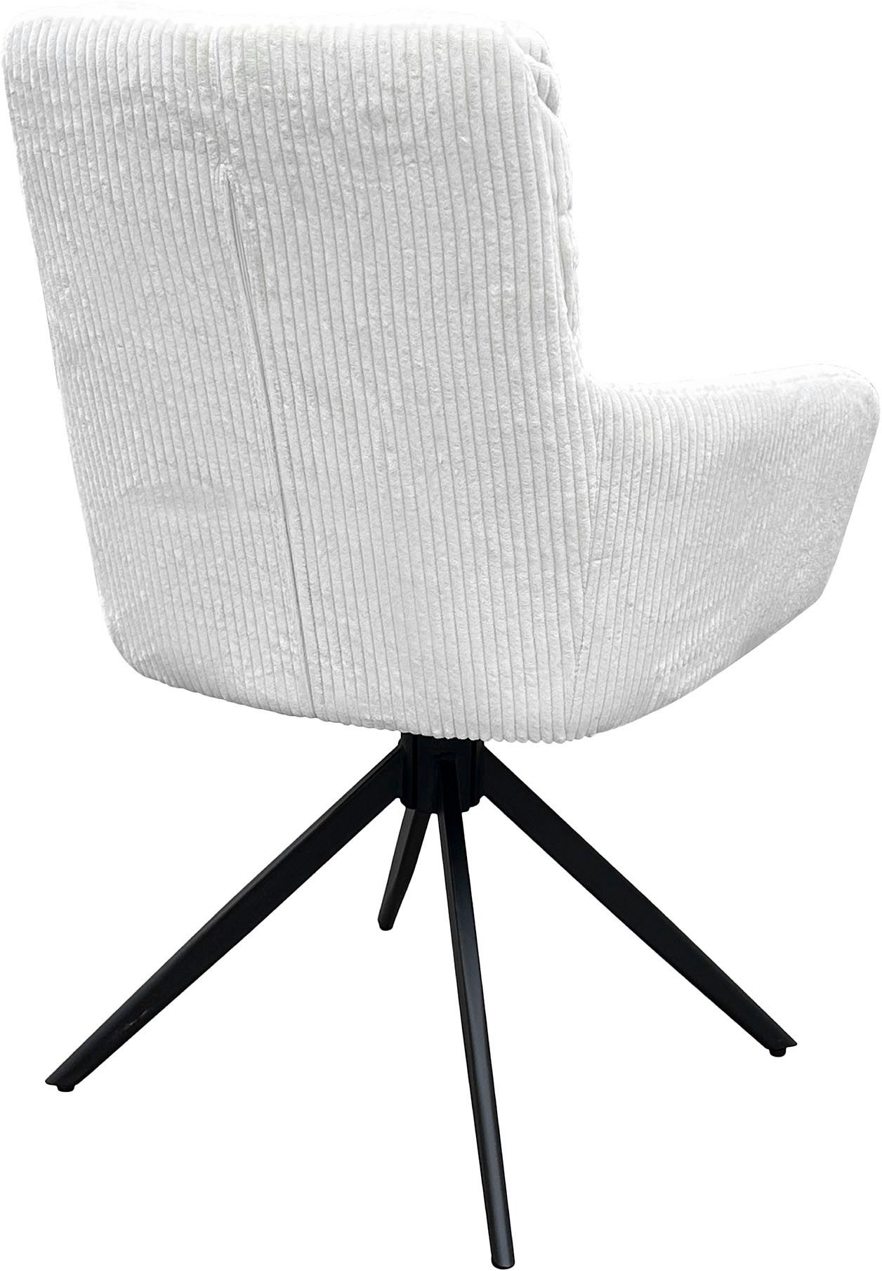 byLIVING Eetkamerstoel Pura (2-stuks set) Zitkuip 360° draaibaar, zwart metaal, armleuningstoel, diverse kleuren (set)