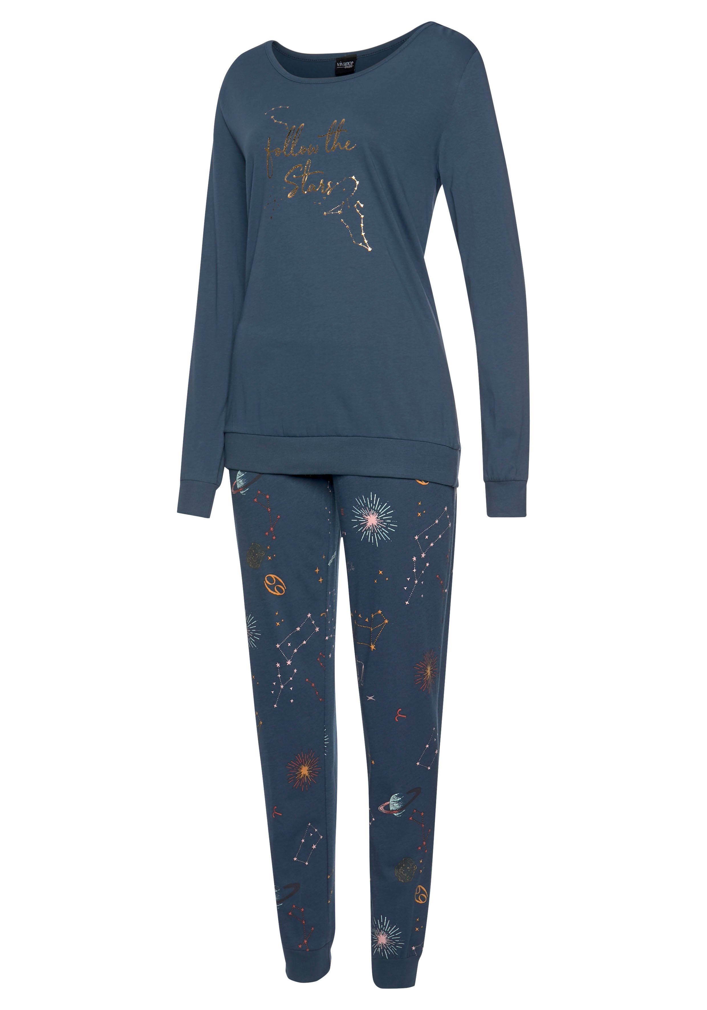 Vivance Dreams Pyjama met galaxy-print (2-delig, 1 stuk)
