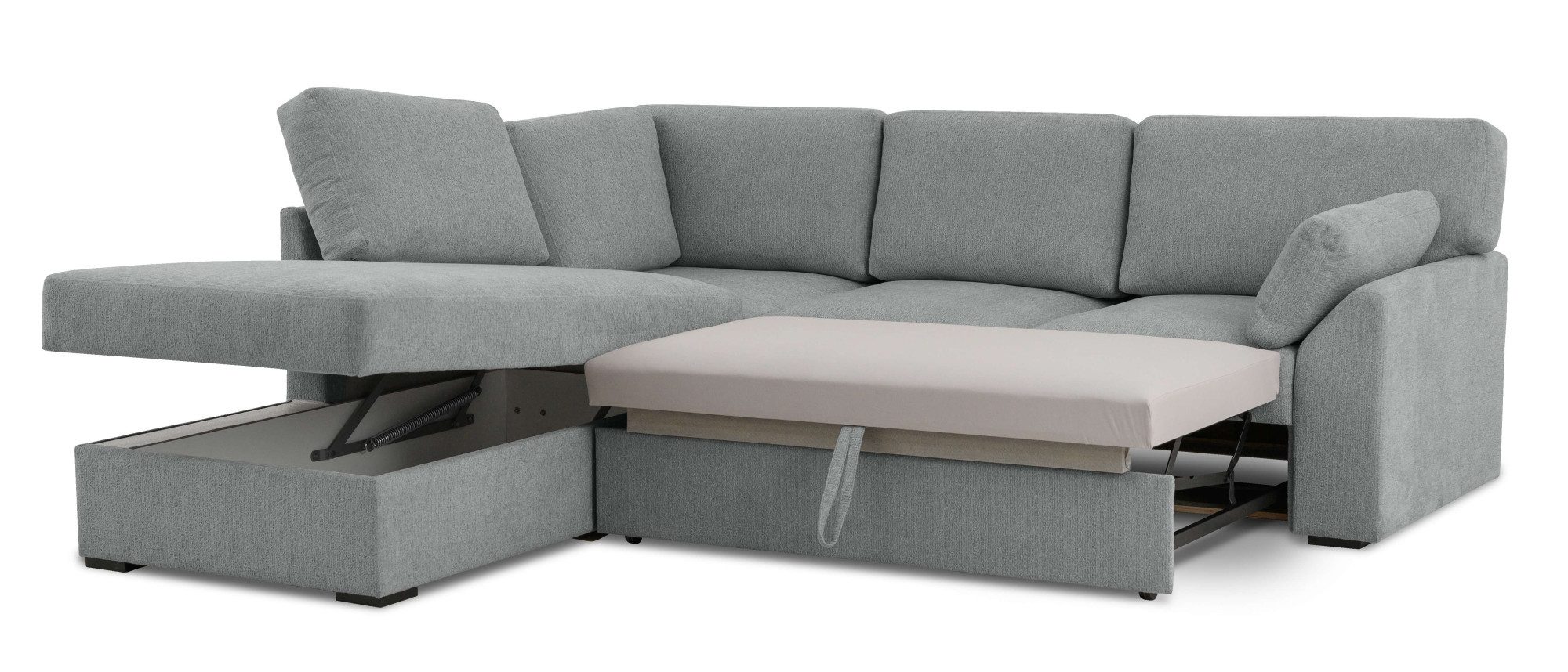 Home affaire Hoekbank Citry Breedte 242 cm, chenille, bedfunctie, bedlade, L-vorm