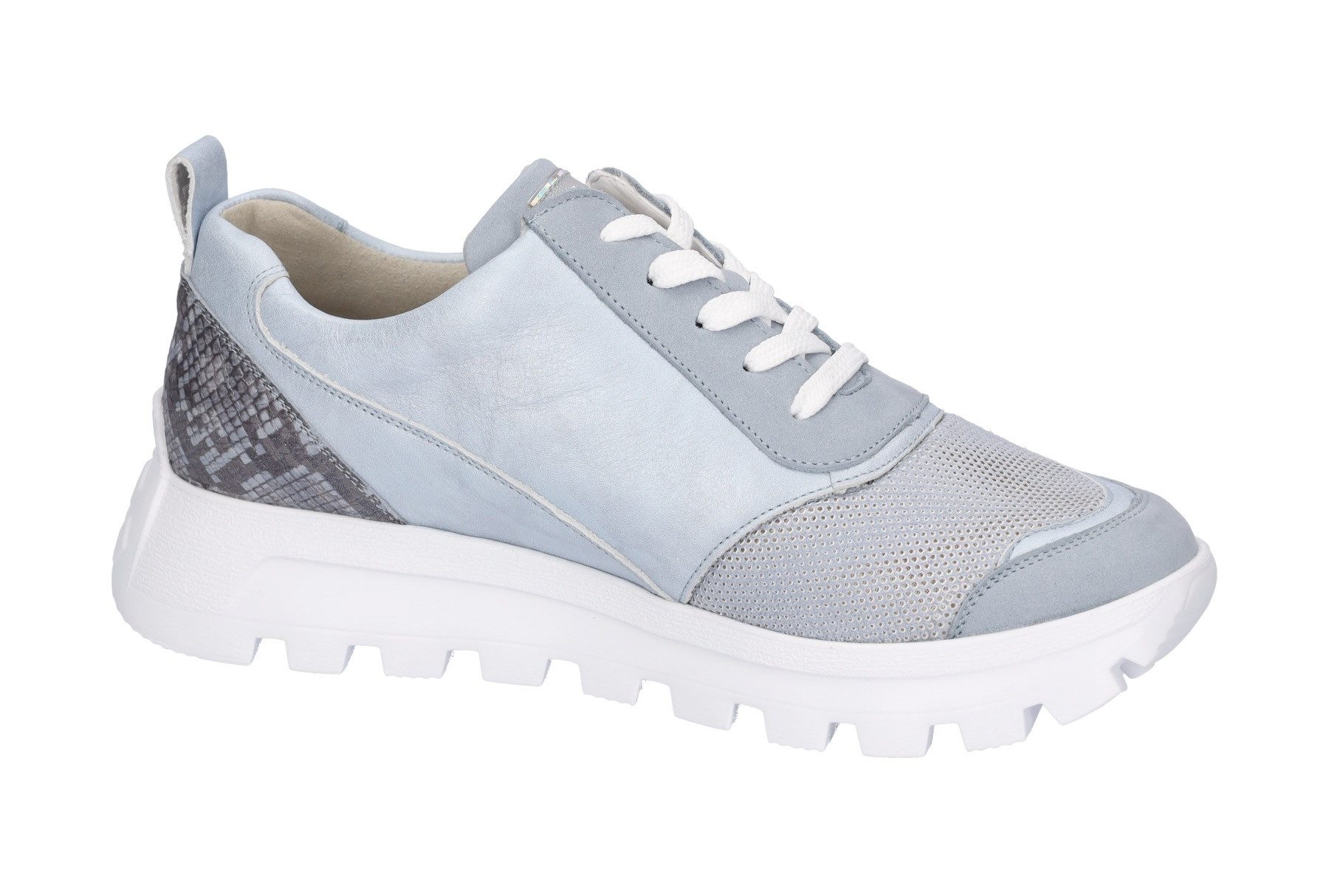 Waldläufer Plateausneakers H-AJALA , lage schoen, veterschoen, vrijetijdsschoen met contrasterende afwerkingen, breedte h