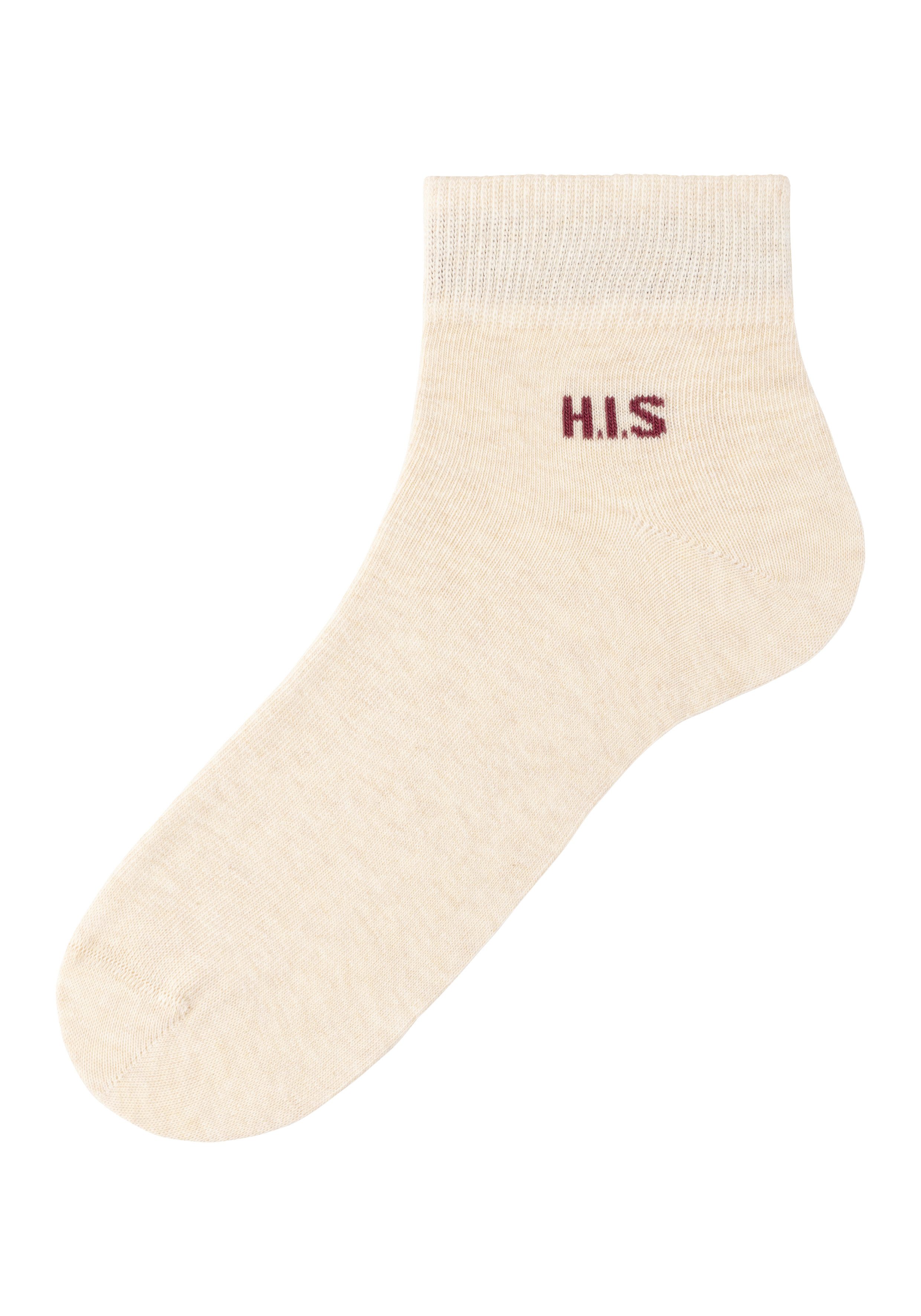 H.I.S Korte sokken met gekleurde binnenkant van de band (set, 10 paar)