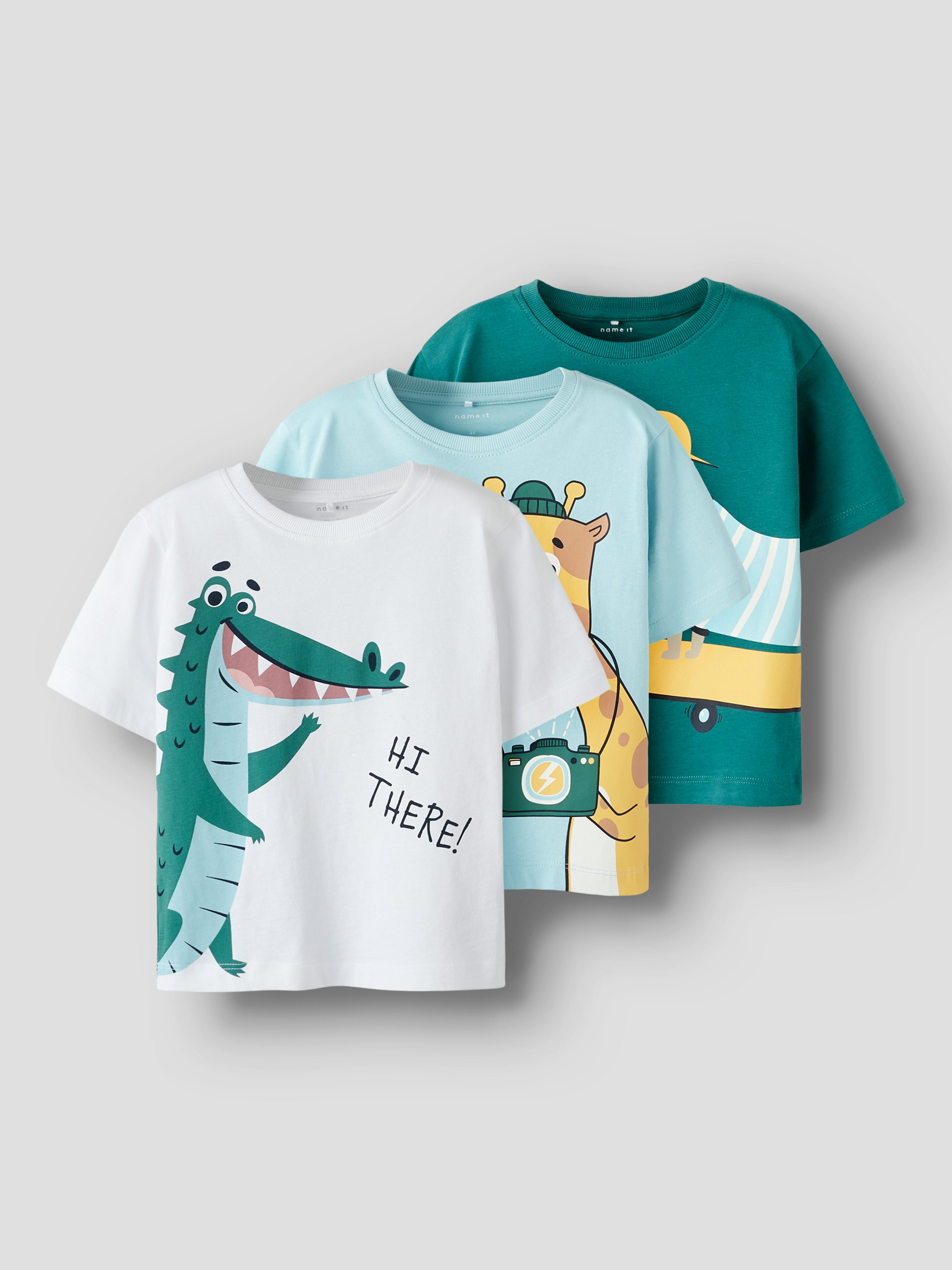 Name It T-shirt NMMHELGE 3P SS NREG TOP PB