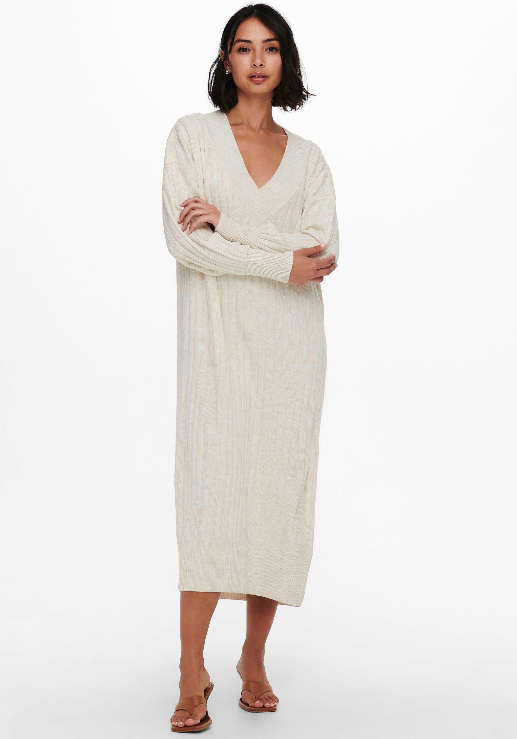 Only Gebreide jurk ONLNEW TESSA L/S MIDI V DRESS