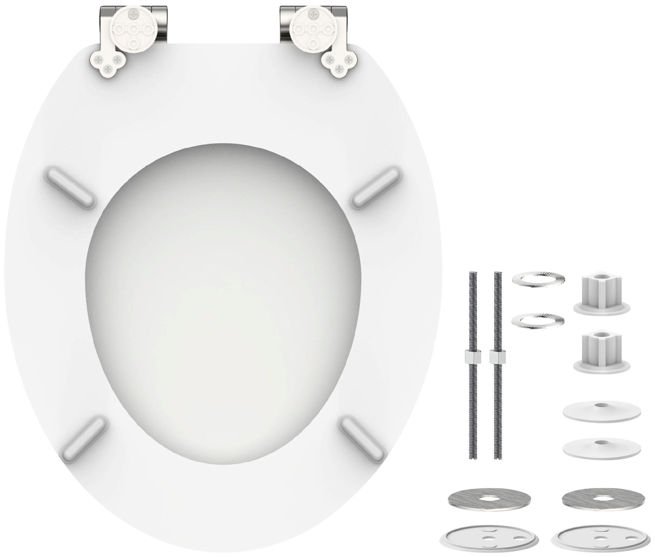 Schütte Toiletzitting White met softclosemechanisme en houten kern, max, belasting van de toiletbril 150 kg