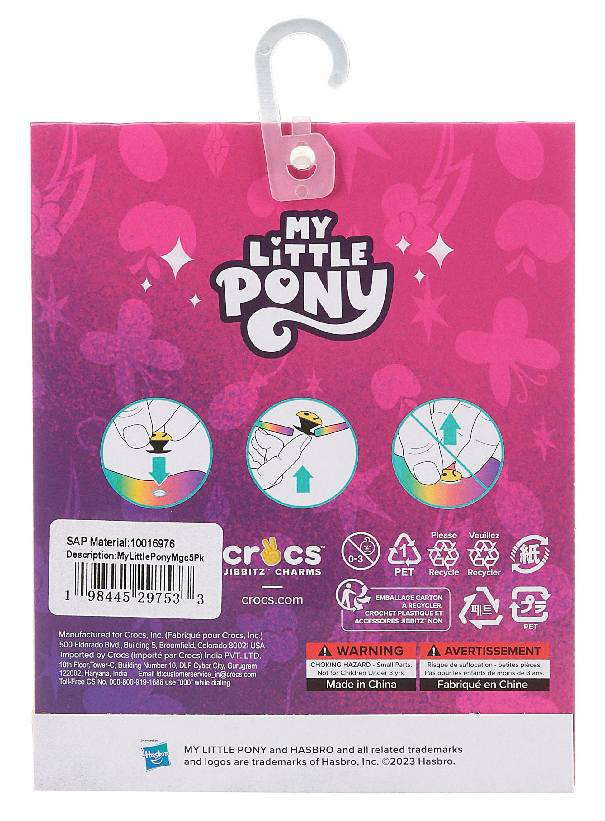 Crocs Schoenbutton Jibbitz™ My Little Pony: Friendship is Magic (set, 5-delig, Geen speelgoed. Niet geschikt voor kinderen jonger dan 3 jaar)