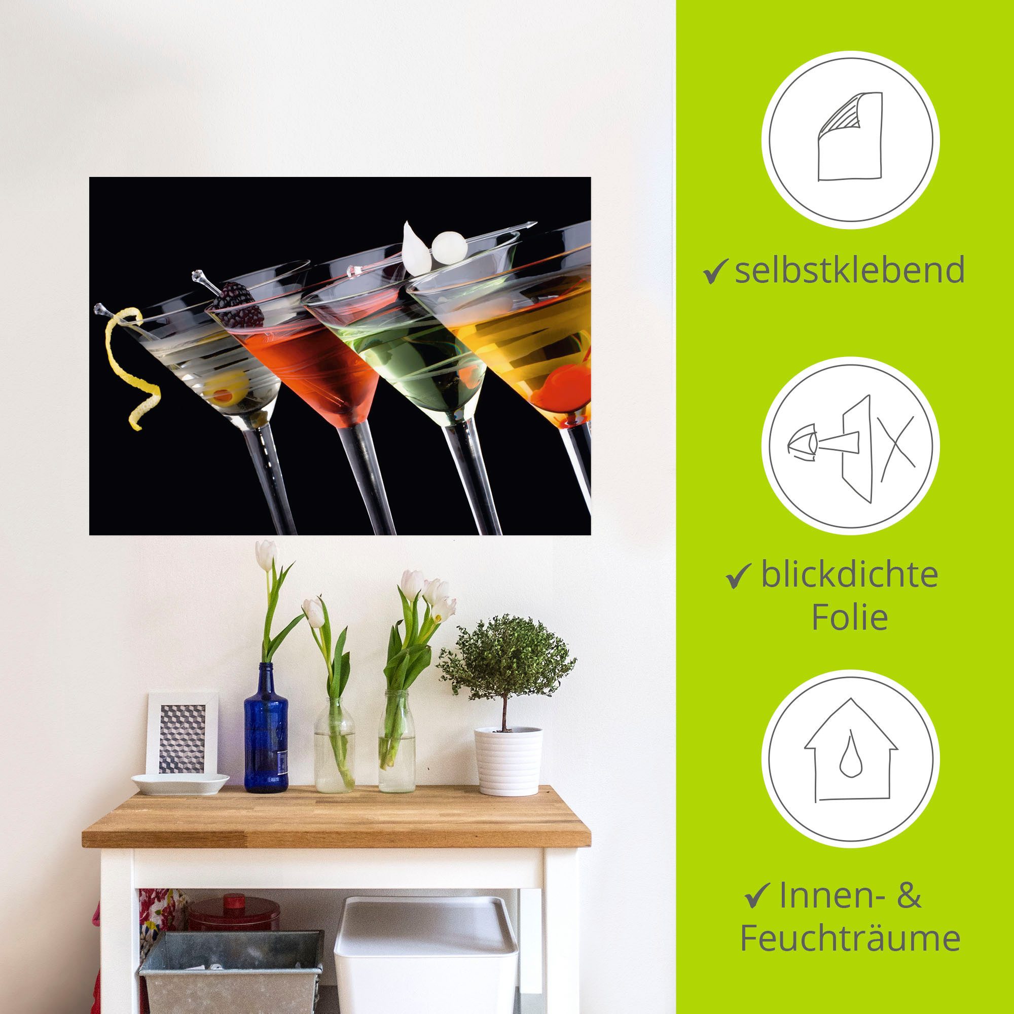 Artland Artprint Klassieke Martini - cocktail als artprint op linnen, poster, muursticker in verschillende maten