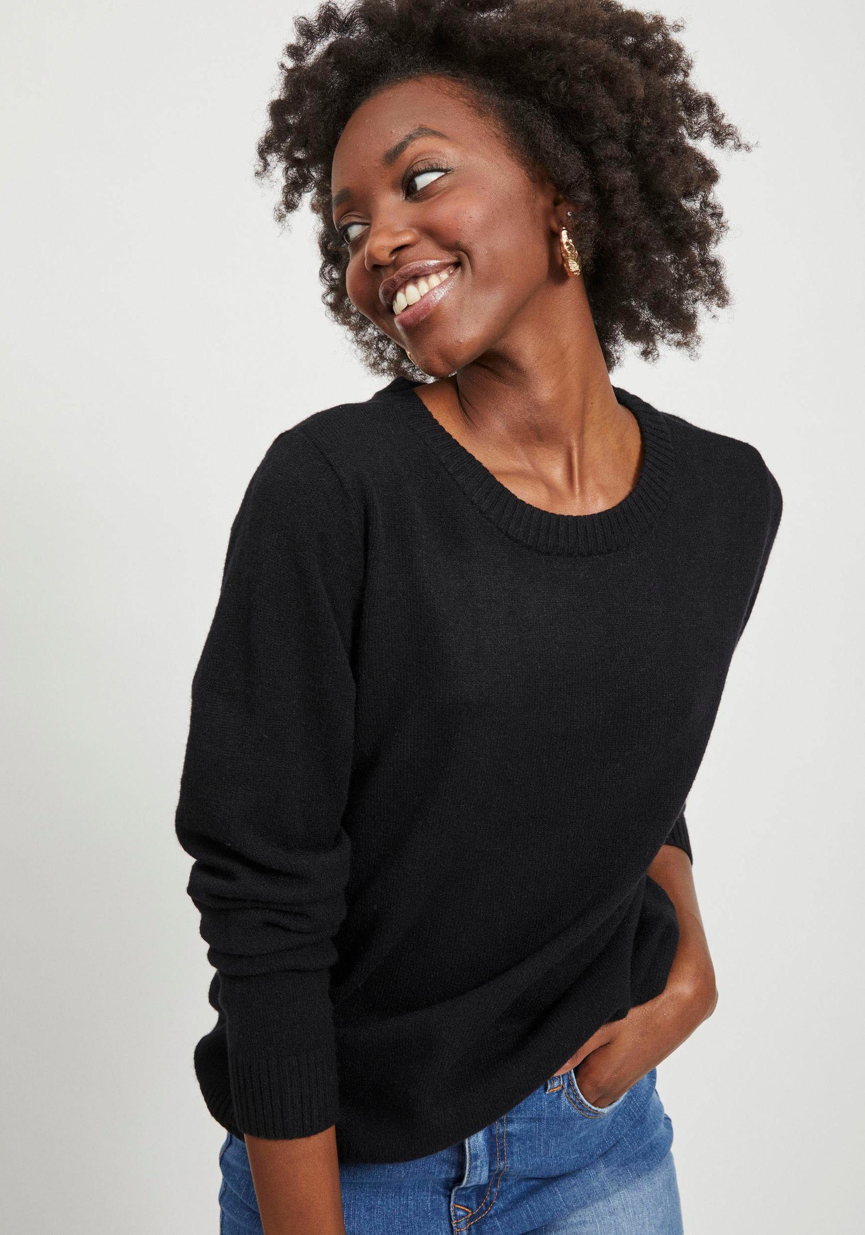 Vila Trui met ronde hals VIRIL-O-PULLI Tricot met fijne breitechnische details