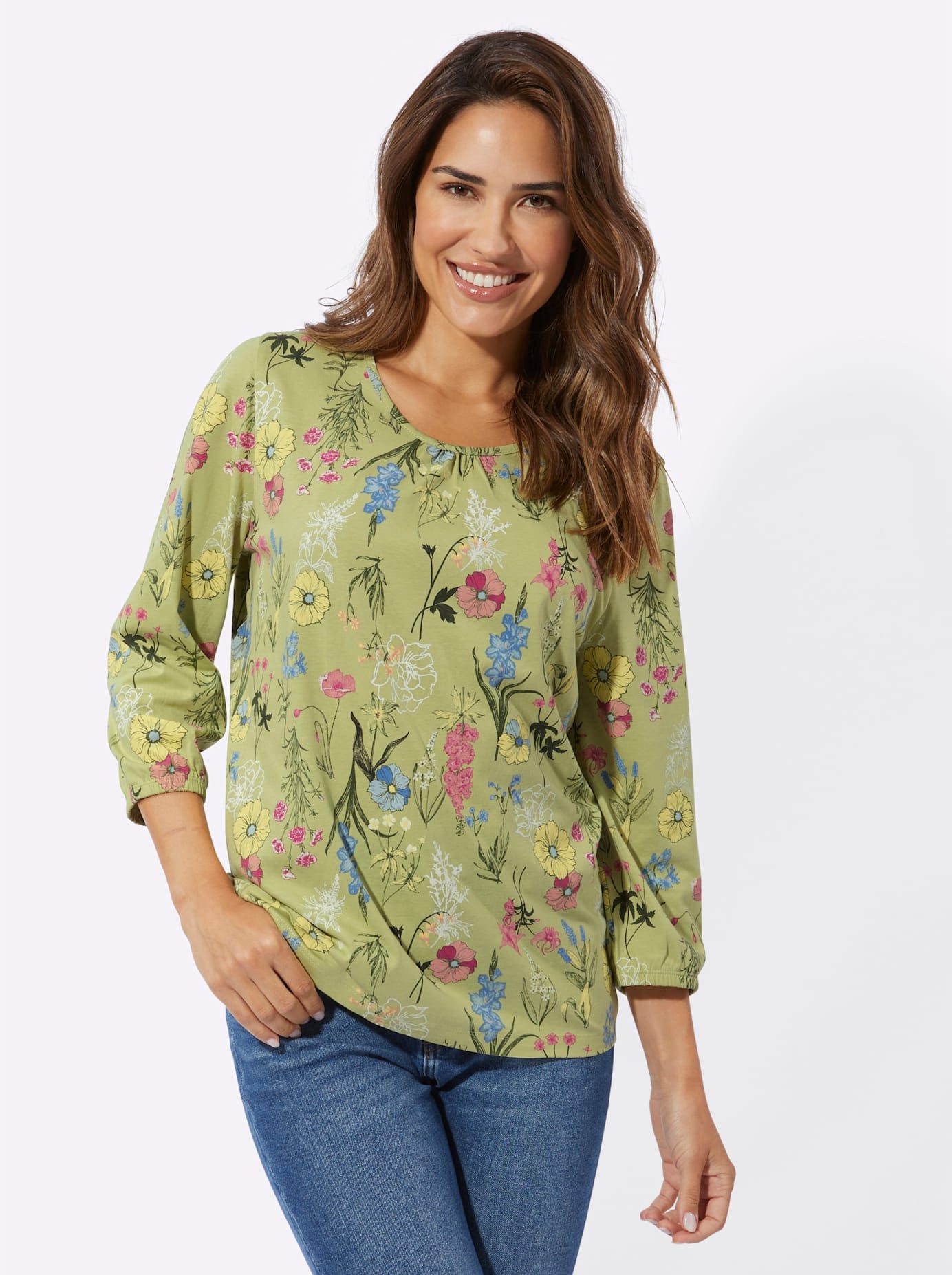 Classic Basics Shirt met 3/4 mouwen Shirt met 3/4-mouwen (1-delig) dames shirts maat 40 groen