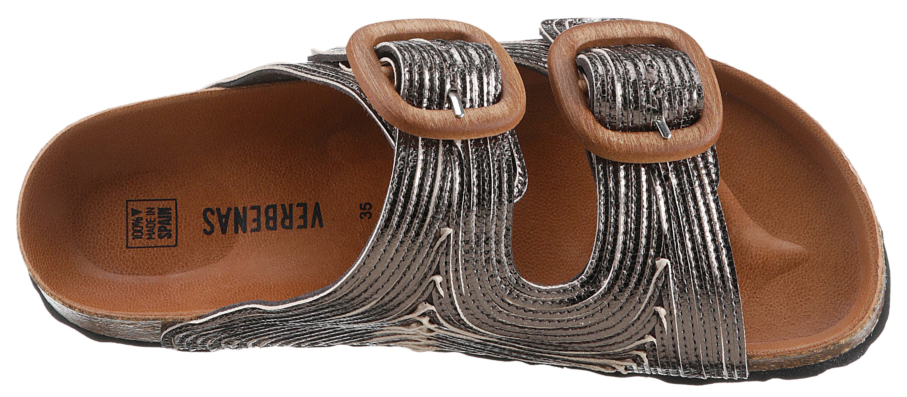 VERBENAS Slippers RUTH LATO METAL , zomerschoen, slippers met twee verstelbare gespen