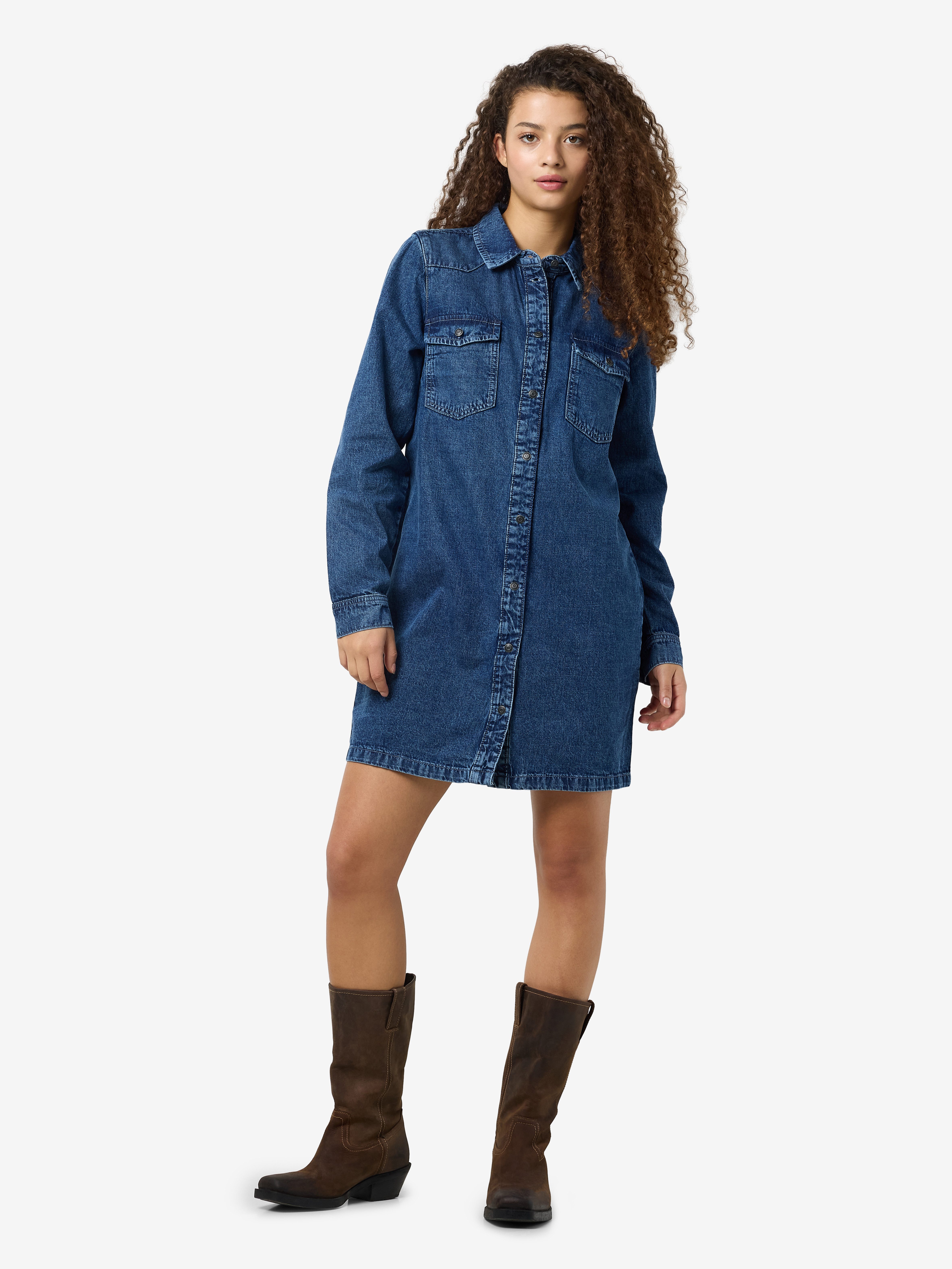 Noisy may Jeans jurk NMNEW SIGNE L/S DENIM DRESS VI002MB LX