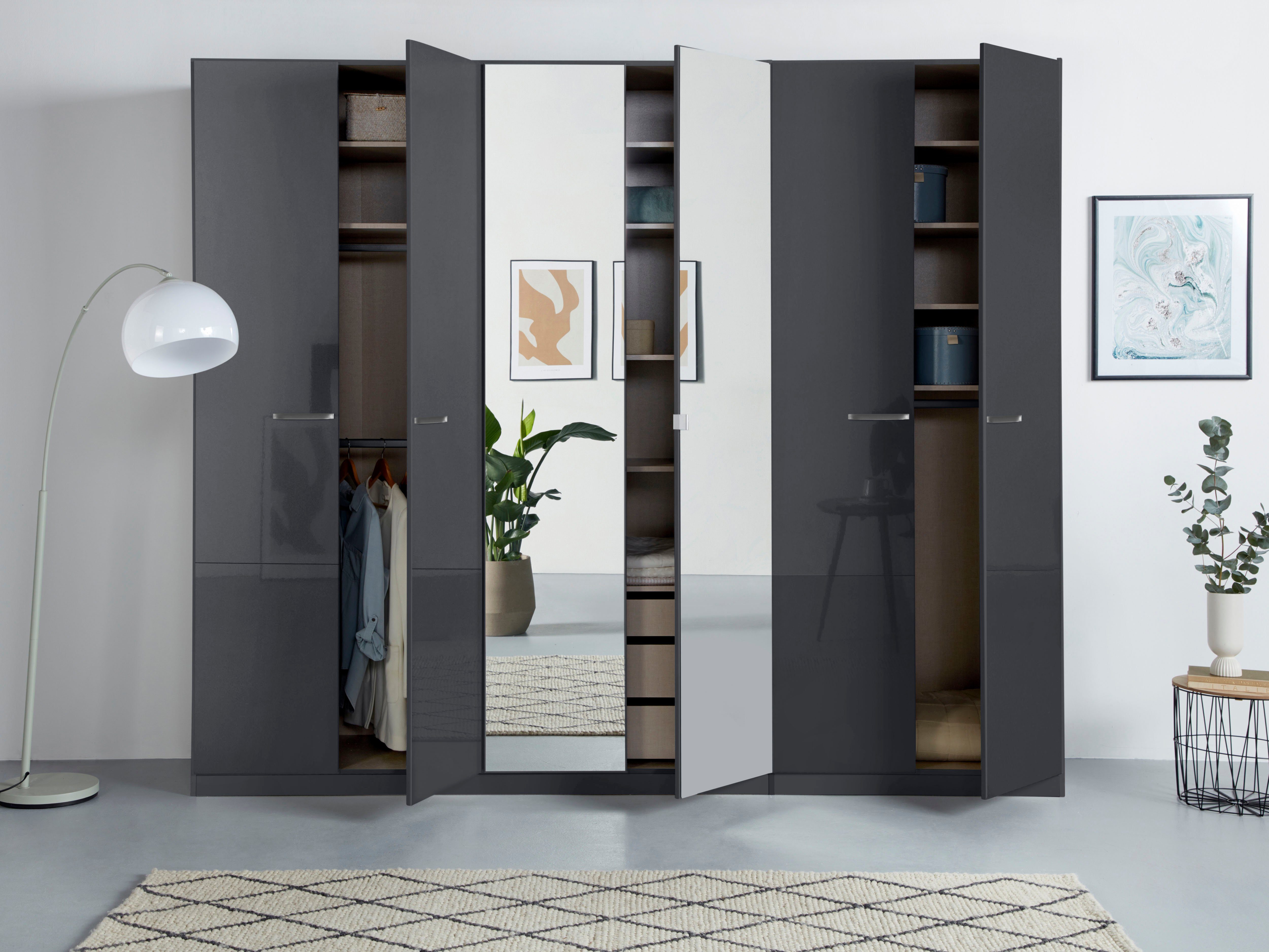rauch Draaideurkast Kledingkast kast garderobe TOPSELLER OTELI incl. binnenindeling met 3 binnenlades extra planken optioneel met spiegel made in germany