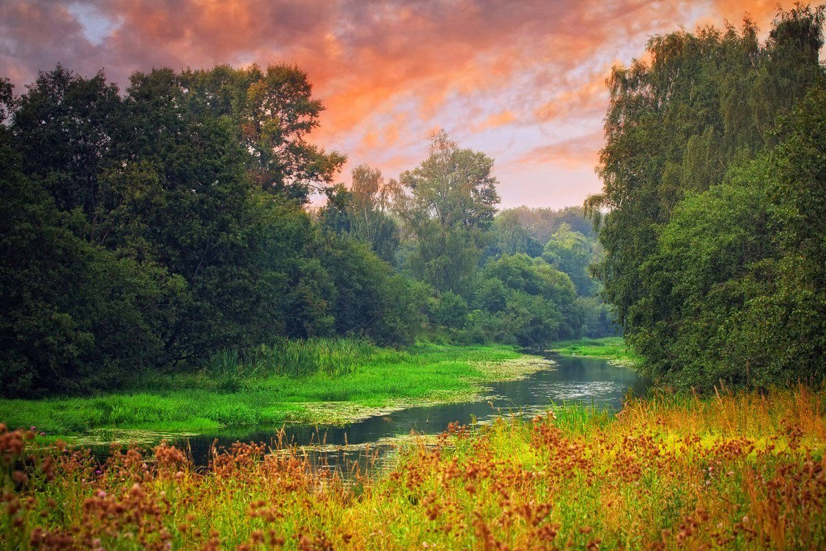 Papermoon Fotobehang Sunset River