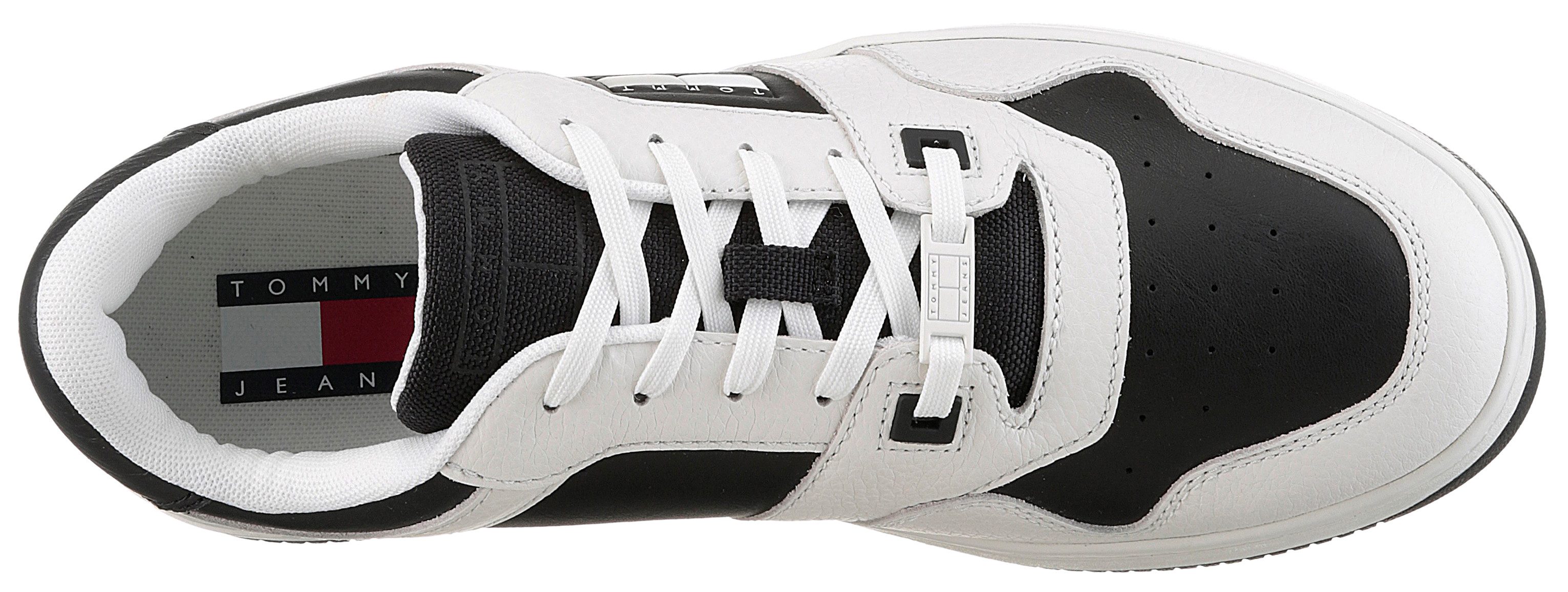 TOMMY JEANS Sneakers TJM RETRO BASKET CUPSOLE TUMBLE , vrijetijdsschoen, halfschoen, veterschoen met gepolsterde schacht
