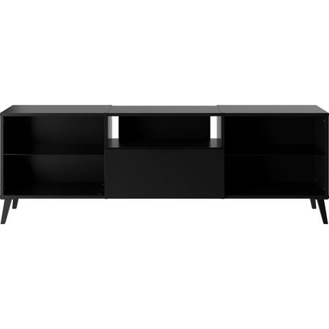 FMD TV-meubel 153,5x31,7x52 cm zwart
