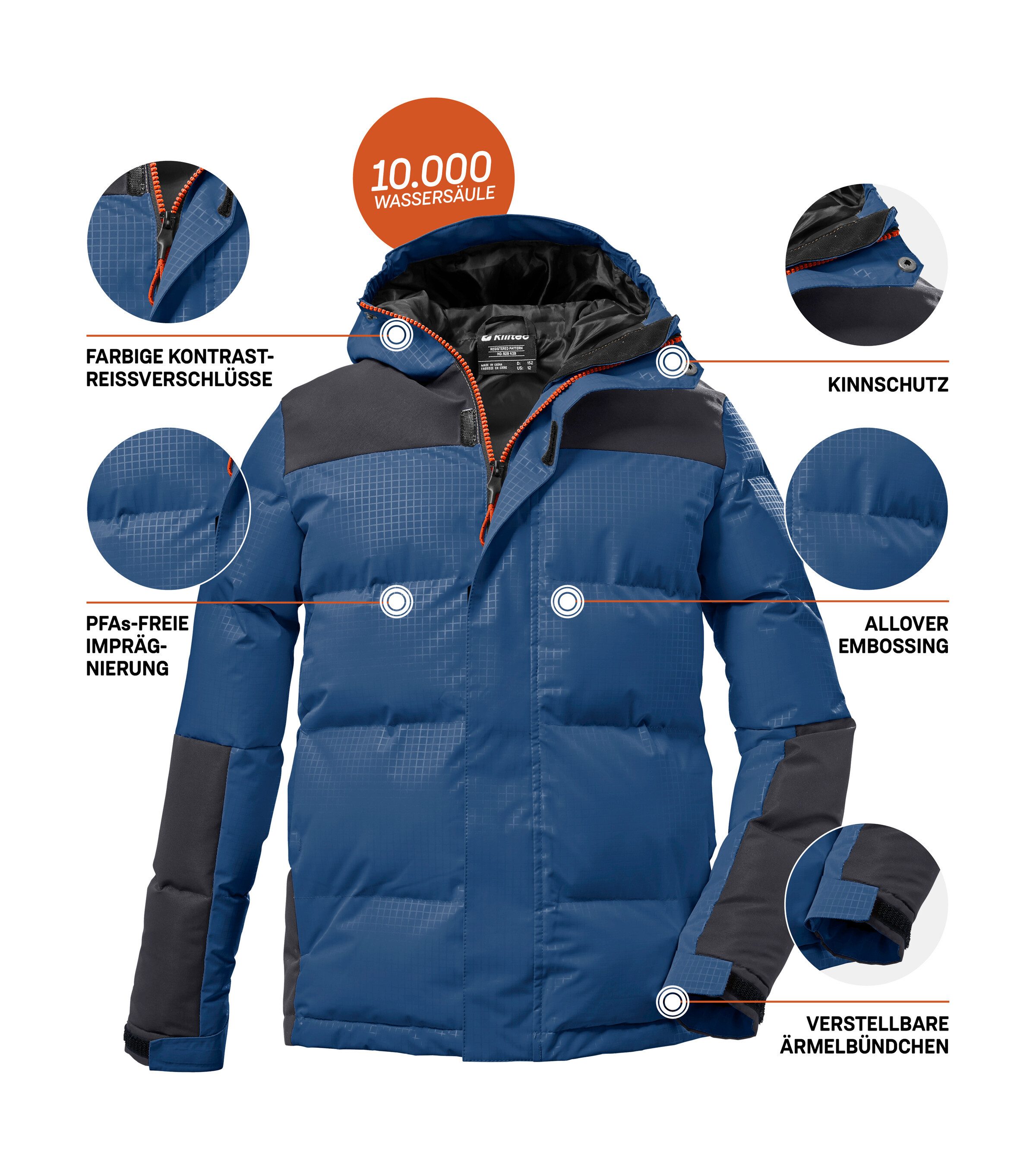 Killtec Gewatteerde jas KOW 31 BYS QLTD JCKT Kinder winterjas, gevoerd, wind- en waterafstotend, ademend