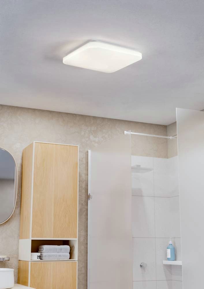 EGLO Led-plafondlamp FRANIA plafondlamp, wit, lage opbouwhoogte, 1x14,6 watt, kantoor, IP44 (1 stuk)