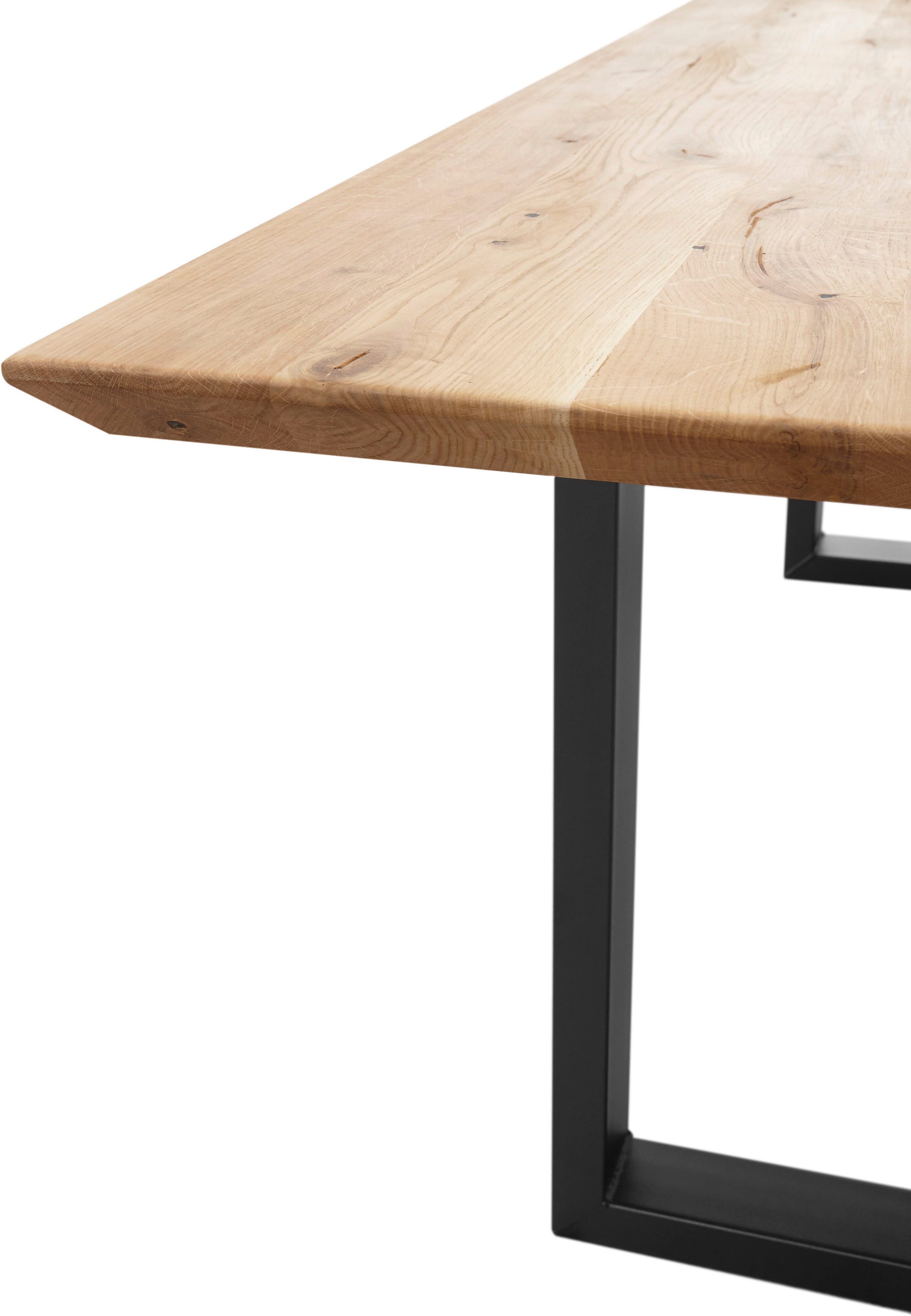 Stolkom Eettafel Bennet Eik massief hout, tafel met Zwitserse rand