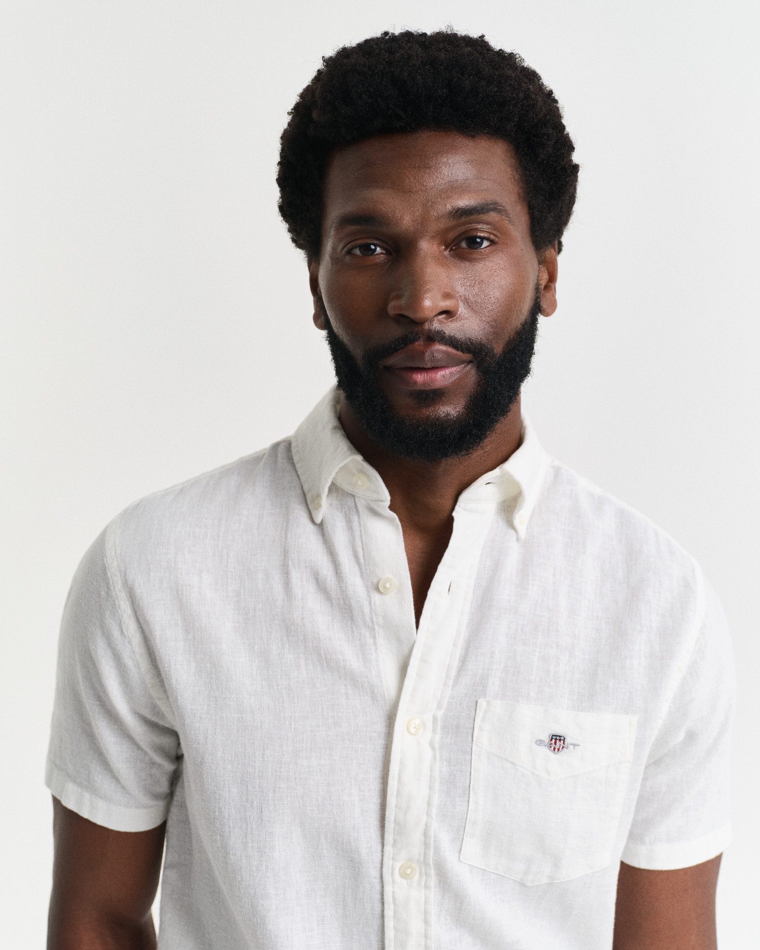 Gant Overhemd met korte mouwen REG COTTON LINEN SS SHIRT