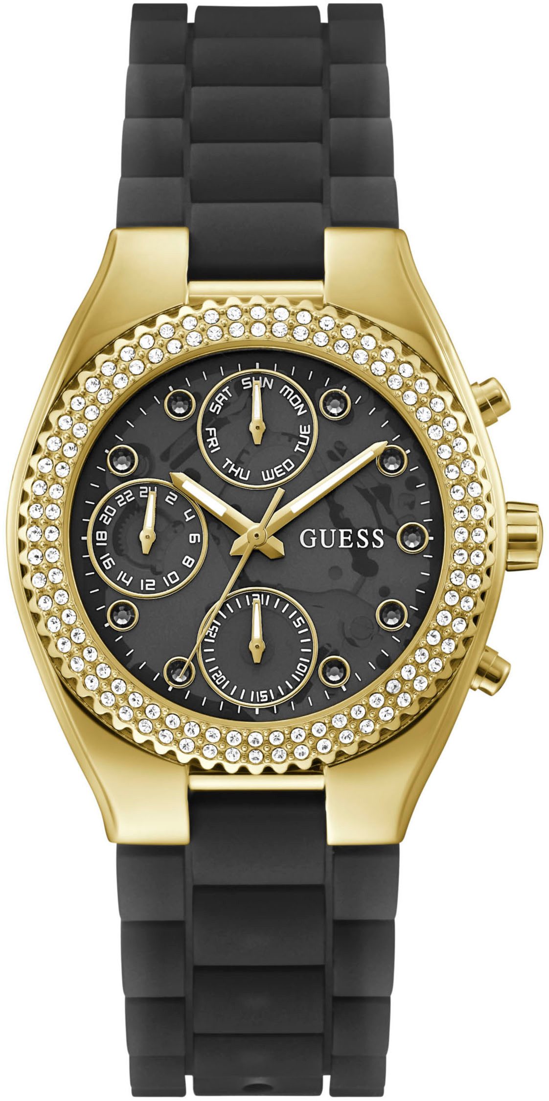 Guess Multifunctioneel horloge JELLY Quartzhorloge, horloge, damenuur, datum, 12/24-uurs weergave