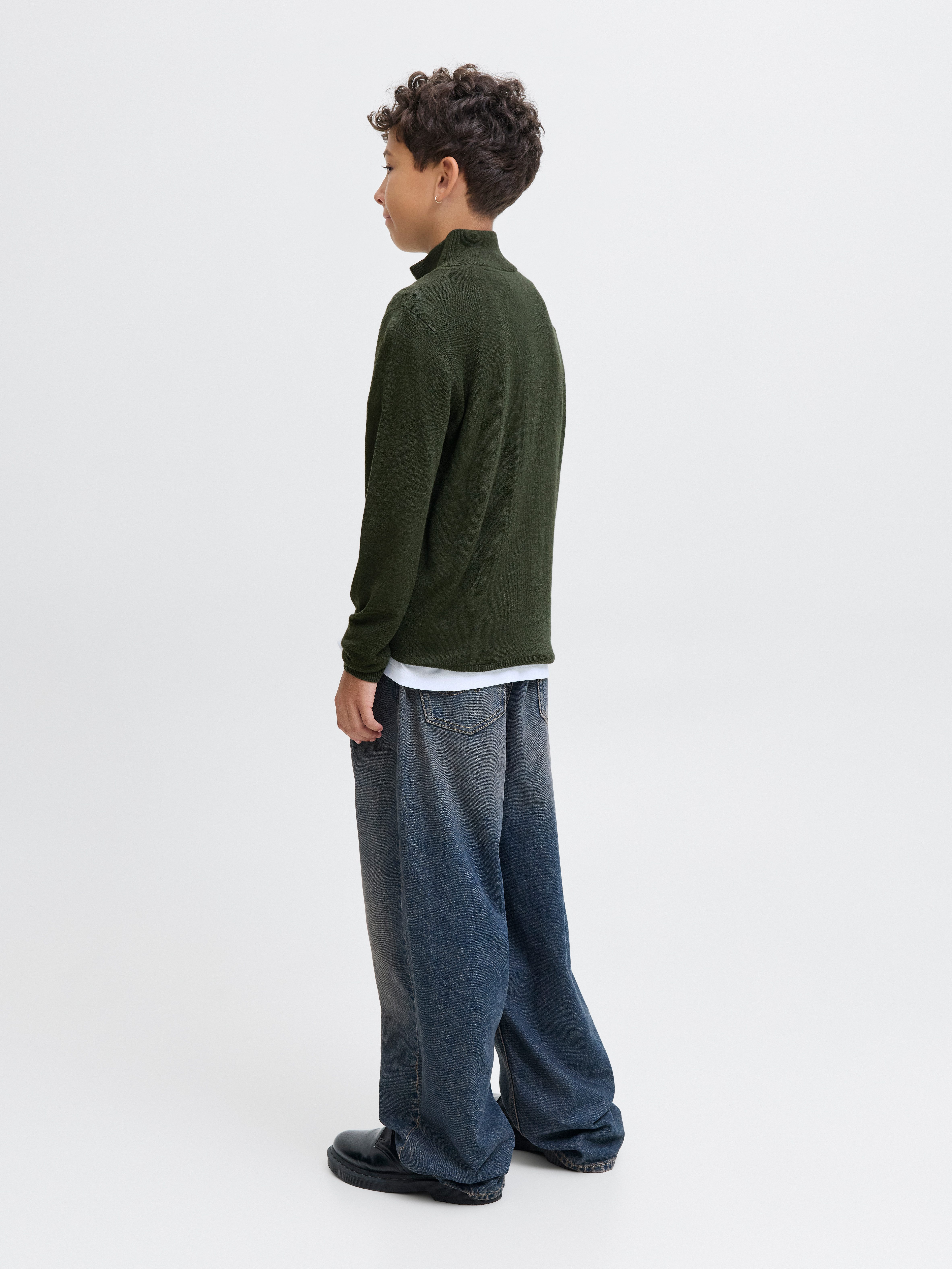 Jack & Jones Junior Schipperstrui JJEEMIL KNIT HALF ZIP NOOS JNR