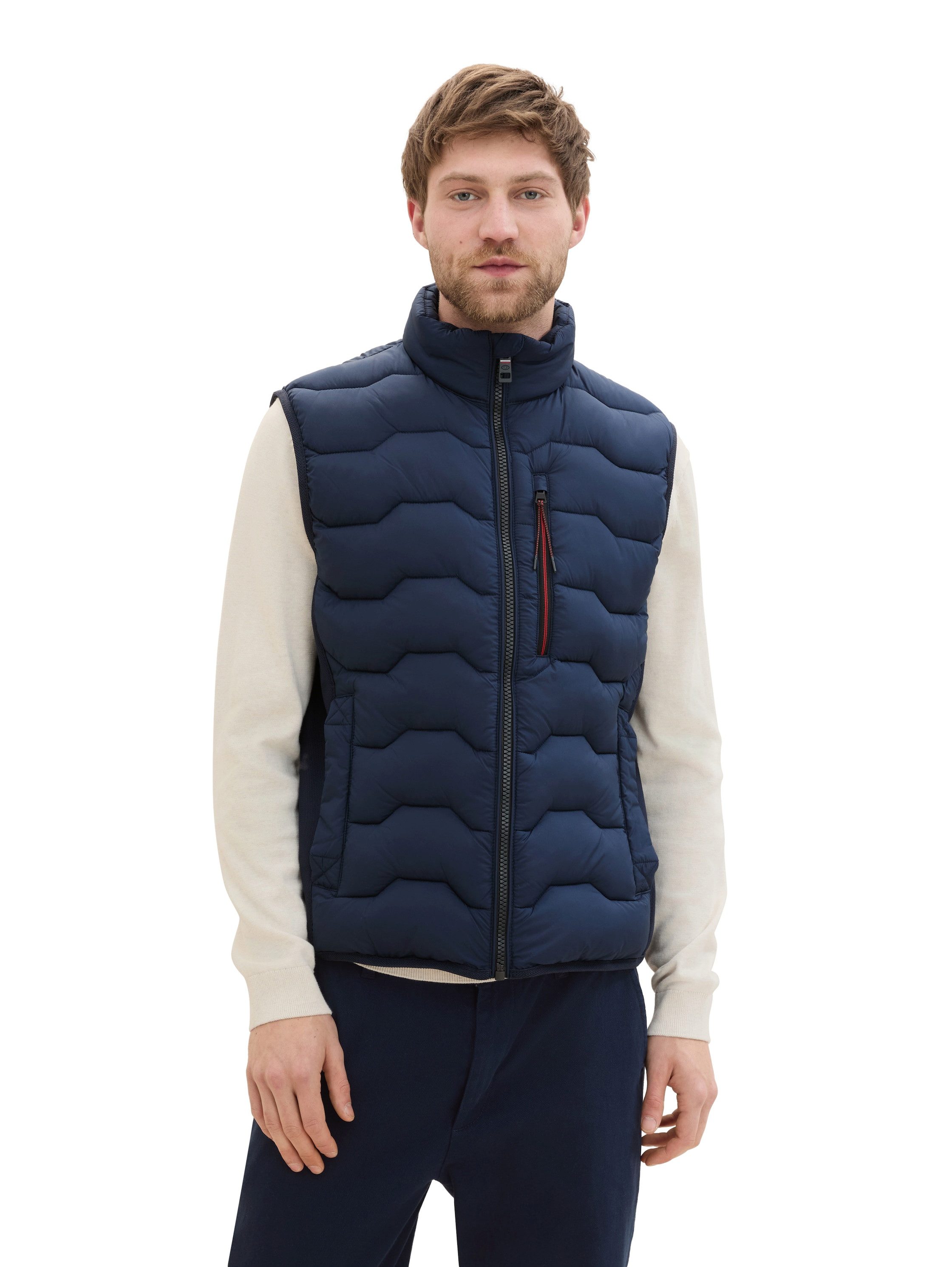 Tom Tailor Regular fit bodywarmer met borstzak met rits