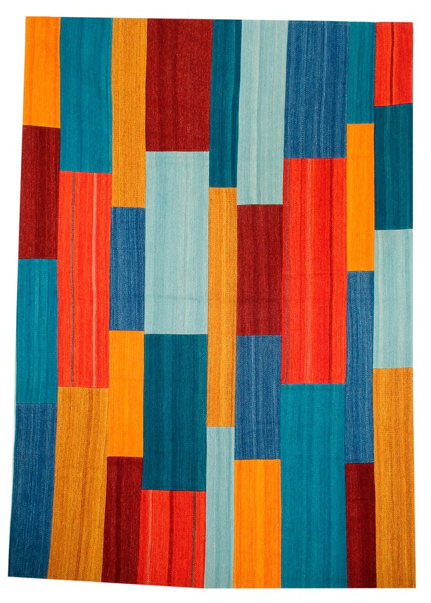 Kayoom Vloerkleed Radical 335 Handgeweven jacquard kilim, hoogwaardige materiaalcombinatie.