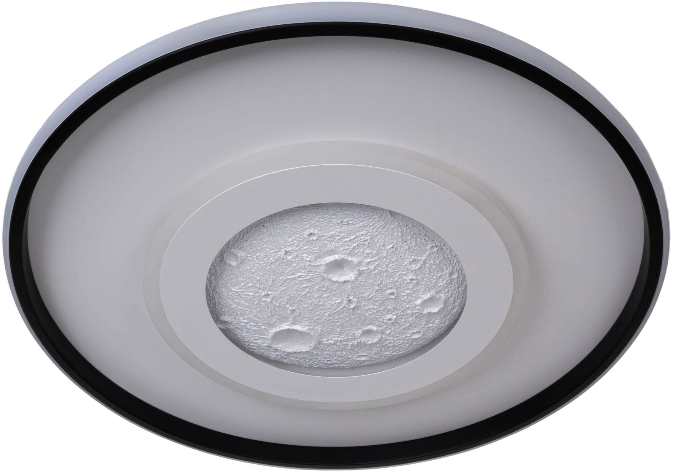 my home Led-plafondlamp Lyra Maan (maanstructuur), incl. CCT, RGB geheugen, nachtlamp, afstandsbediening (1 stuk)