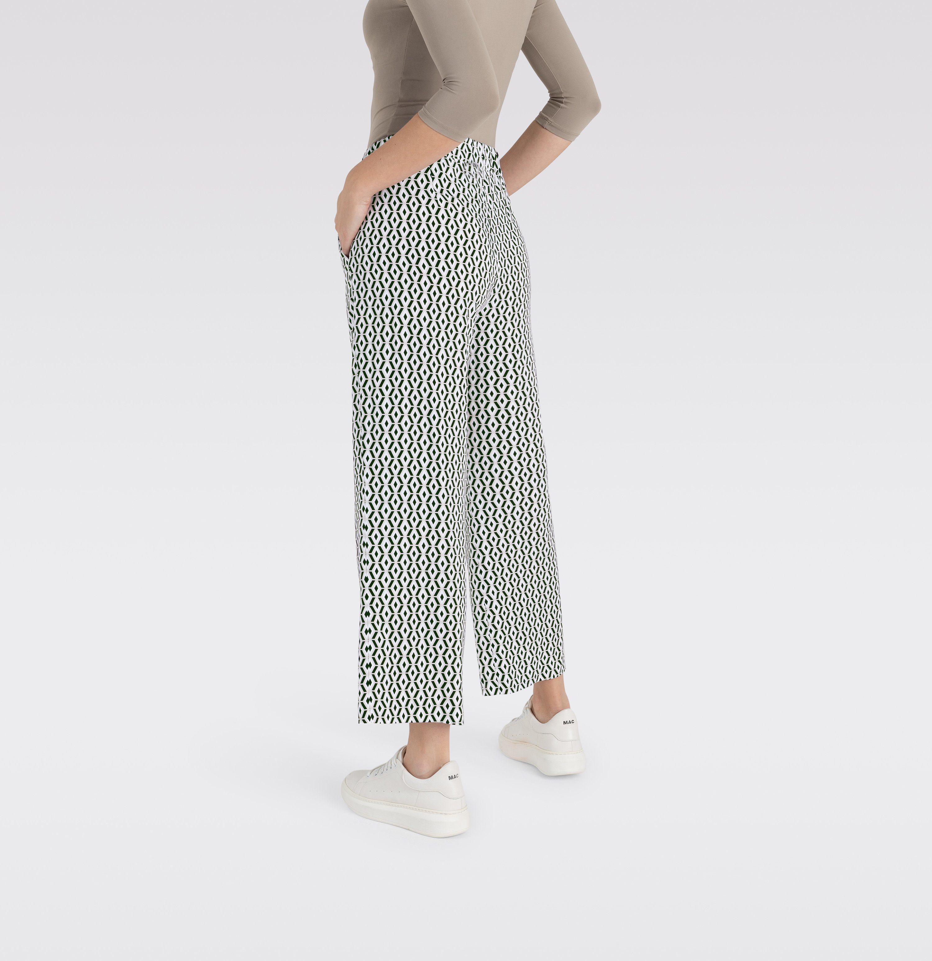MAC 3 4 broek Chiara Cropped met wijde rechte pijp