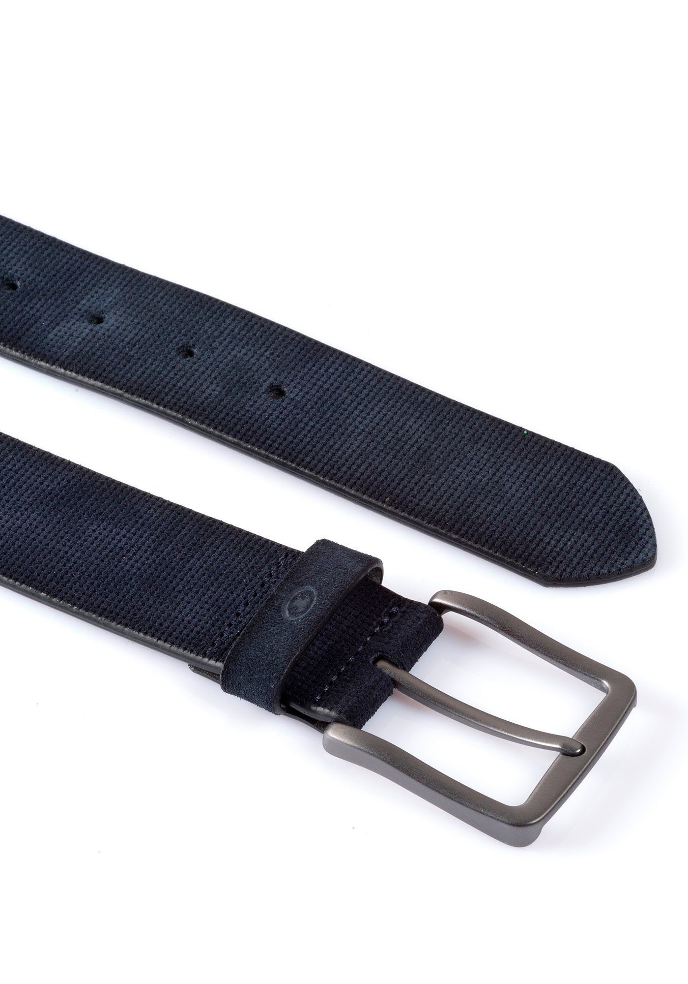Tom Tailor Leren riem TTBART 4 cm brede herenriem, velourslederoptiek, tot maat 120