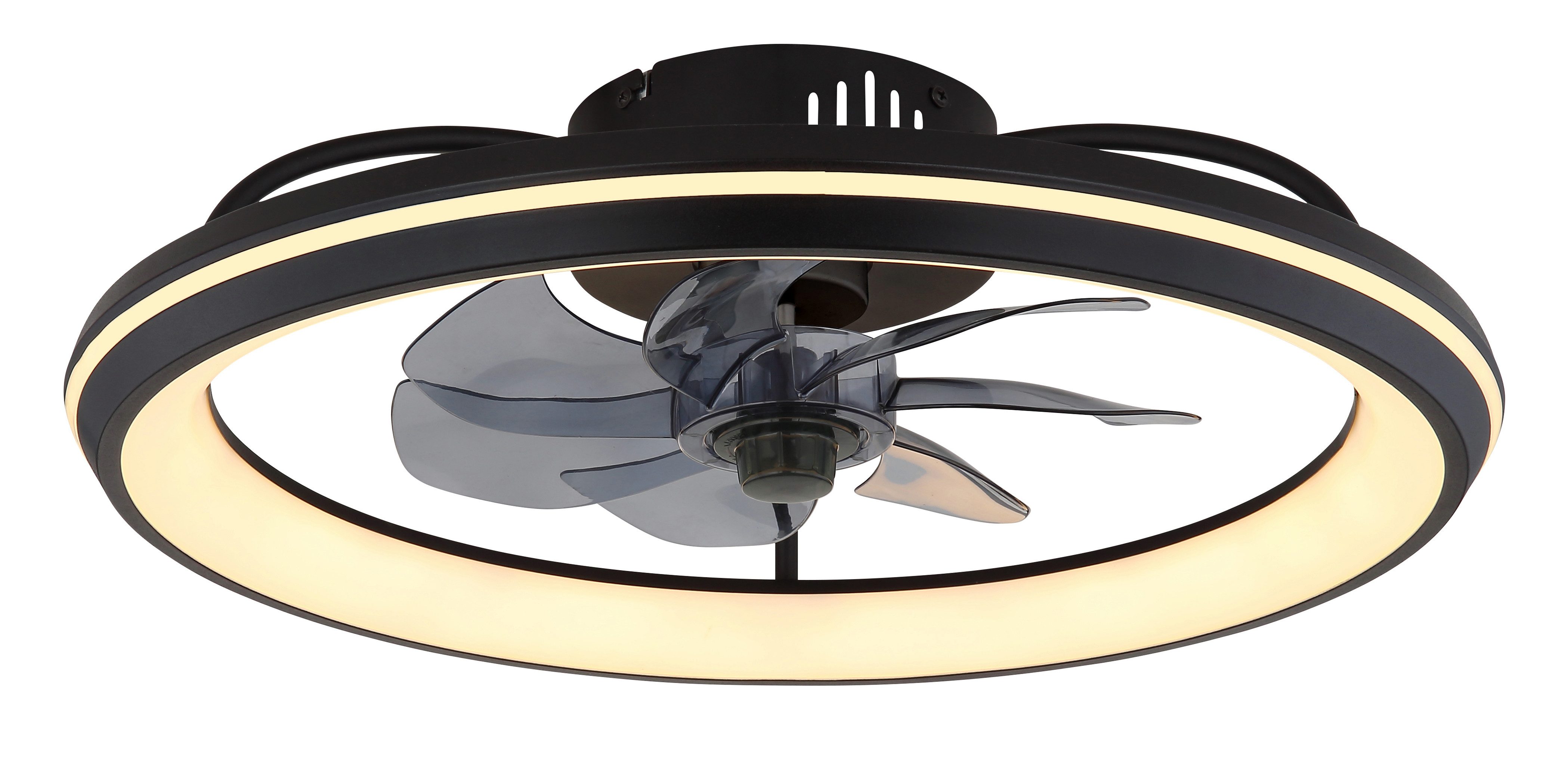 Globo Lightning Plafondlamp CELESTE plafondventilator Mat zwart metaal, koudwit, neutraalwit, warmwit, plafondlamp (1 stuk)