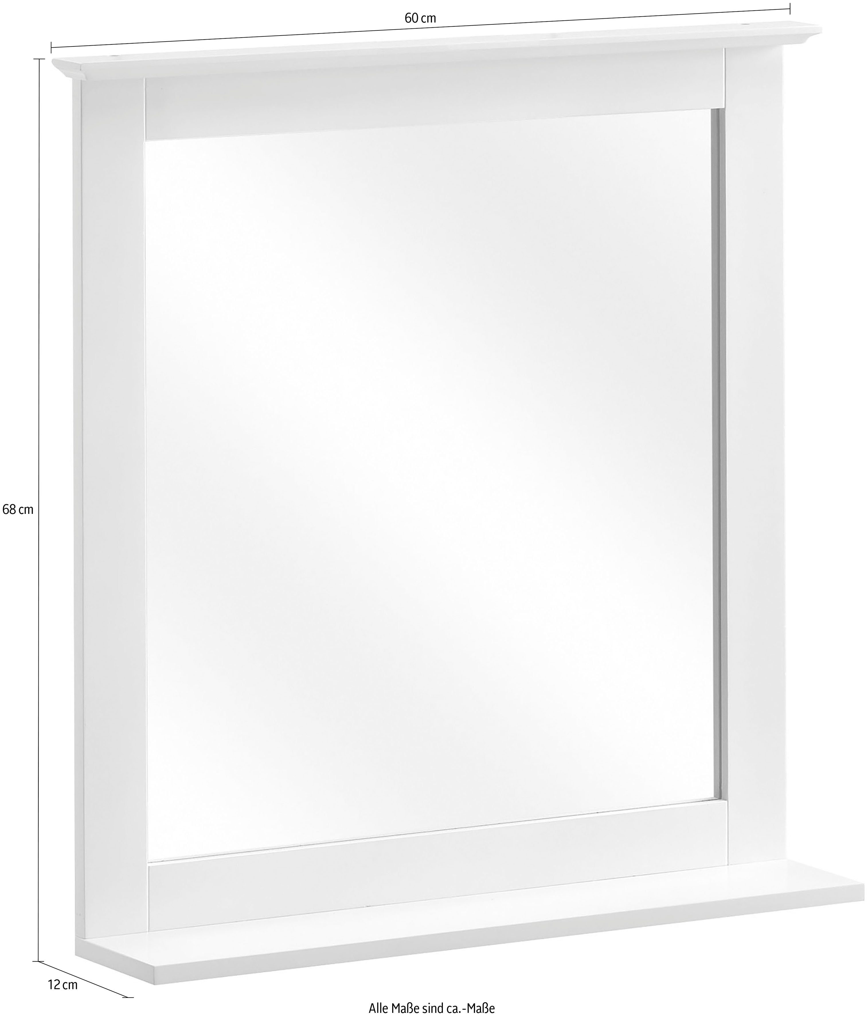 Saphir Badspiegel Quickset 928 spiegel met vak, 60 cm breed, landelijke stijl