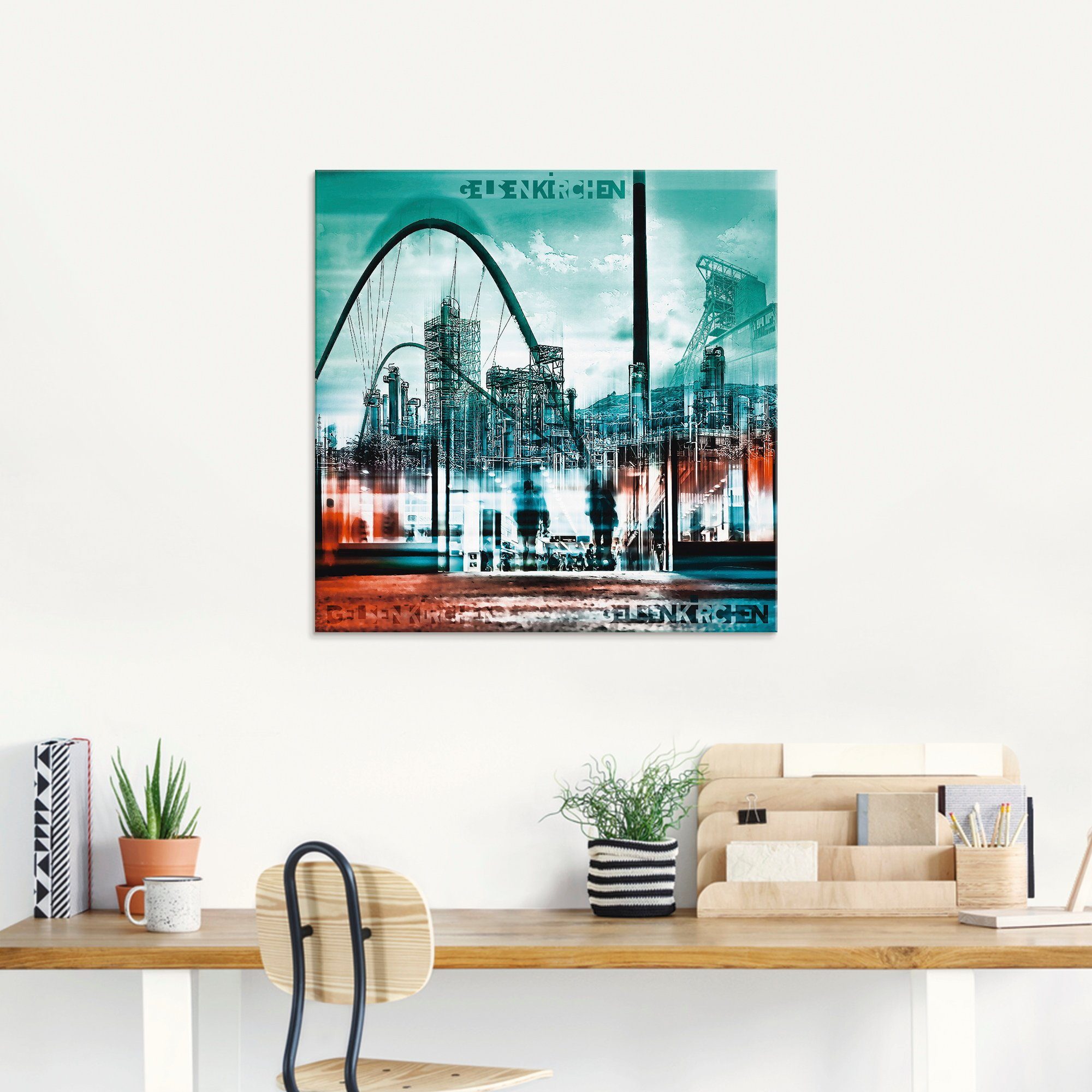 Artland Print op glas Gelsenkirchen skyline collage 02