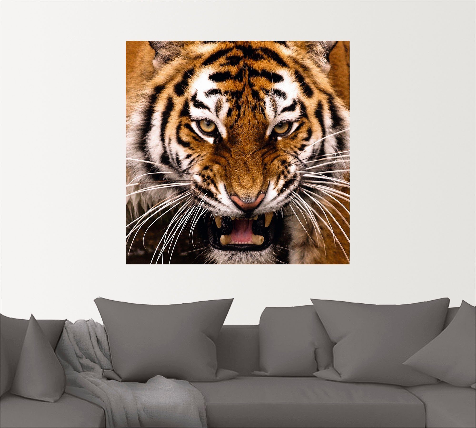 Artland Artprint Tijger kop als artprint op linnen, muursticker in verschillende maten