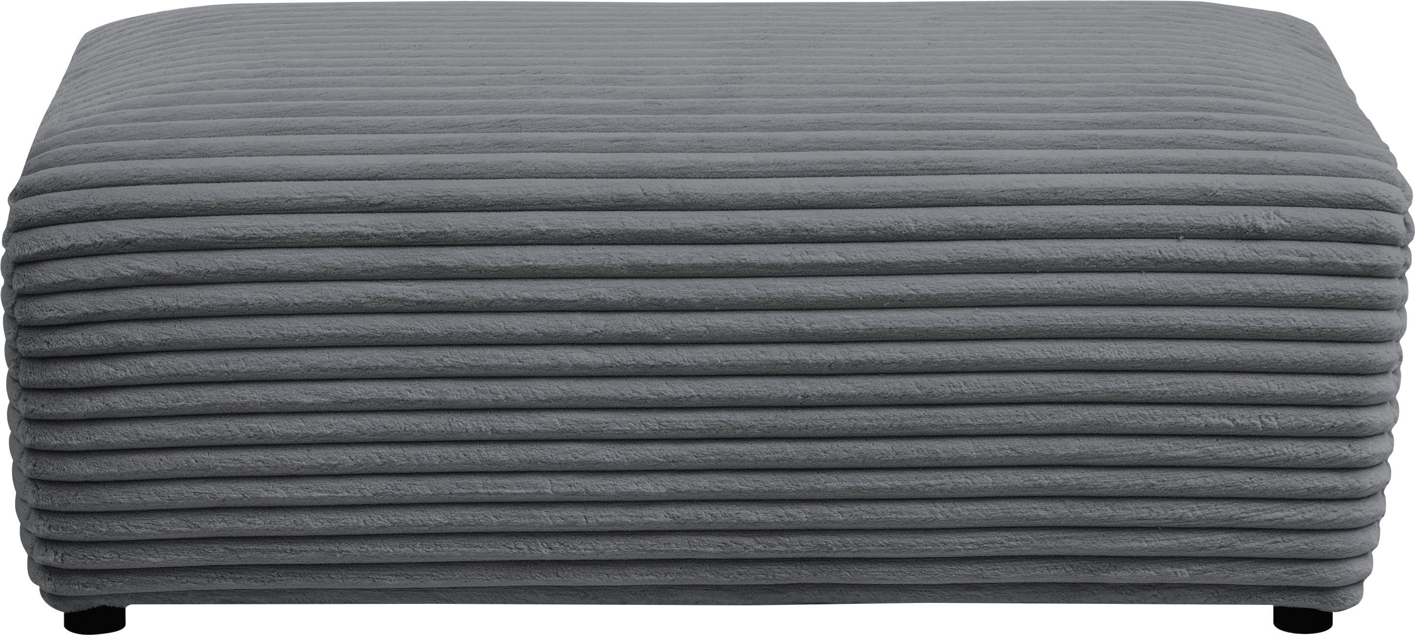 andas Hocker BAKELS, gestoffeerde poef in cord of bouclé stof