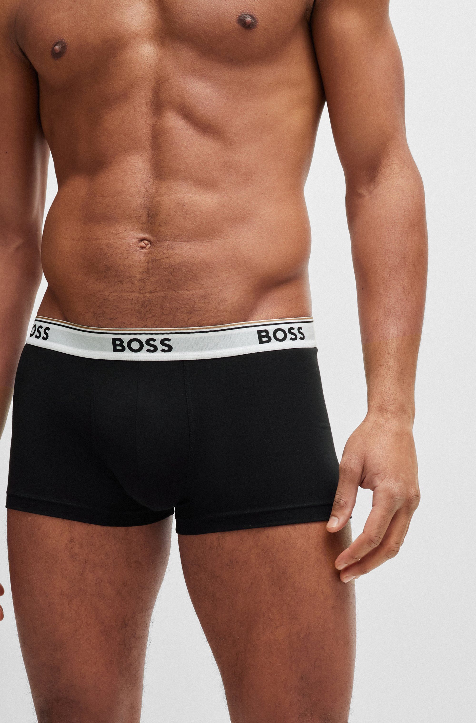 BOSS Boxershort TRUNK 3 PACK met boss opdruk op de tailleband (3 stuks)