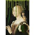 queence artprint op acrylglas vrouw groen