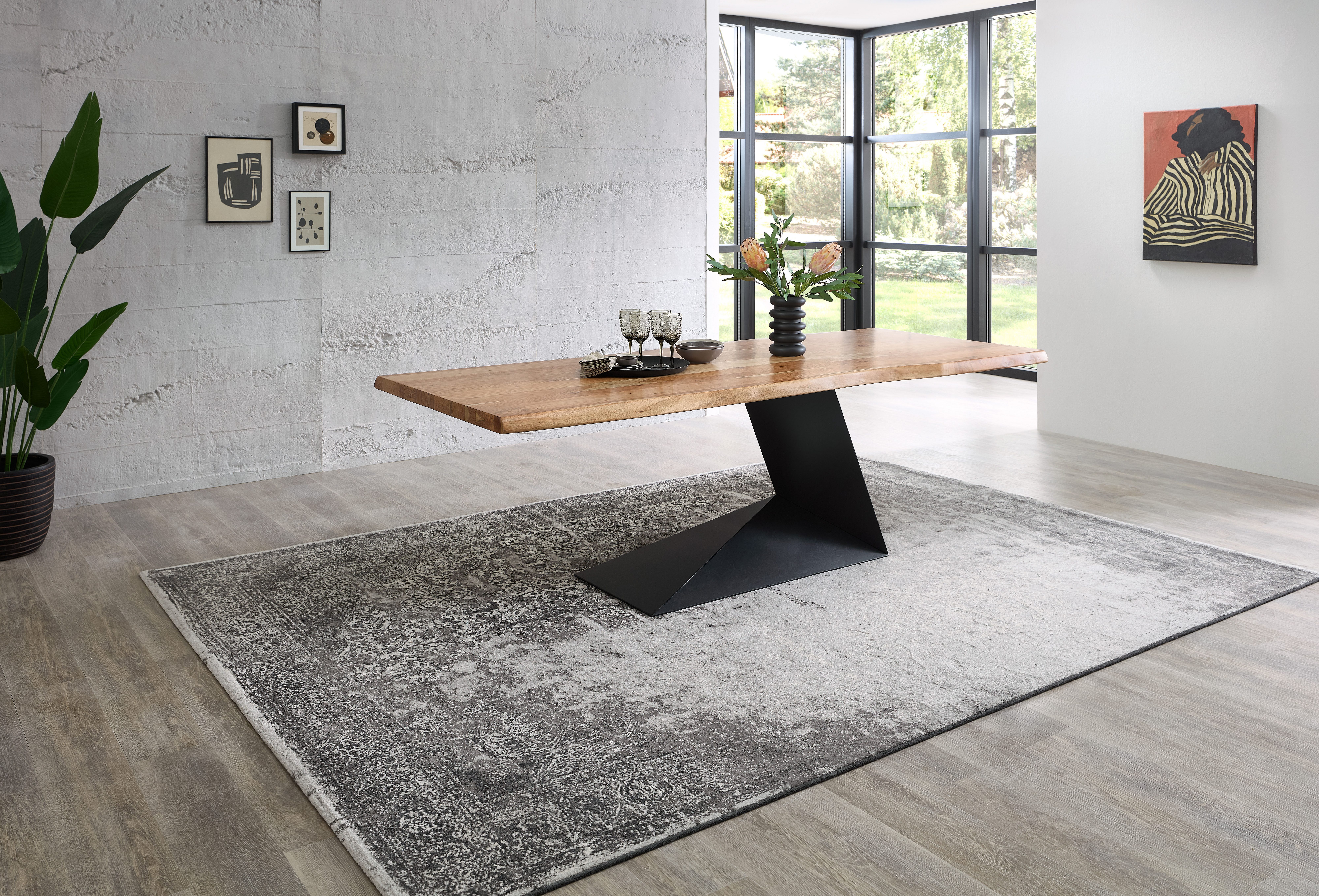 Stolkom Eettafel Alan eettafel massief hout, keuze uit 240 of 200 cm breed Massief acacia, oppervlaktebelasting van de tafel ca. 90 kg