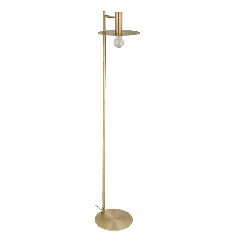 EGLO Staande lamp ESCANDELL Vloerlamp, metaal in geborsteld messing, lamp met E27, 156 cm (1 stuk)