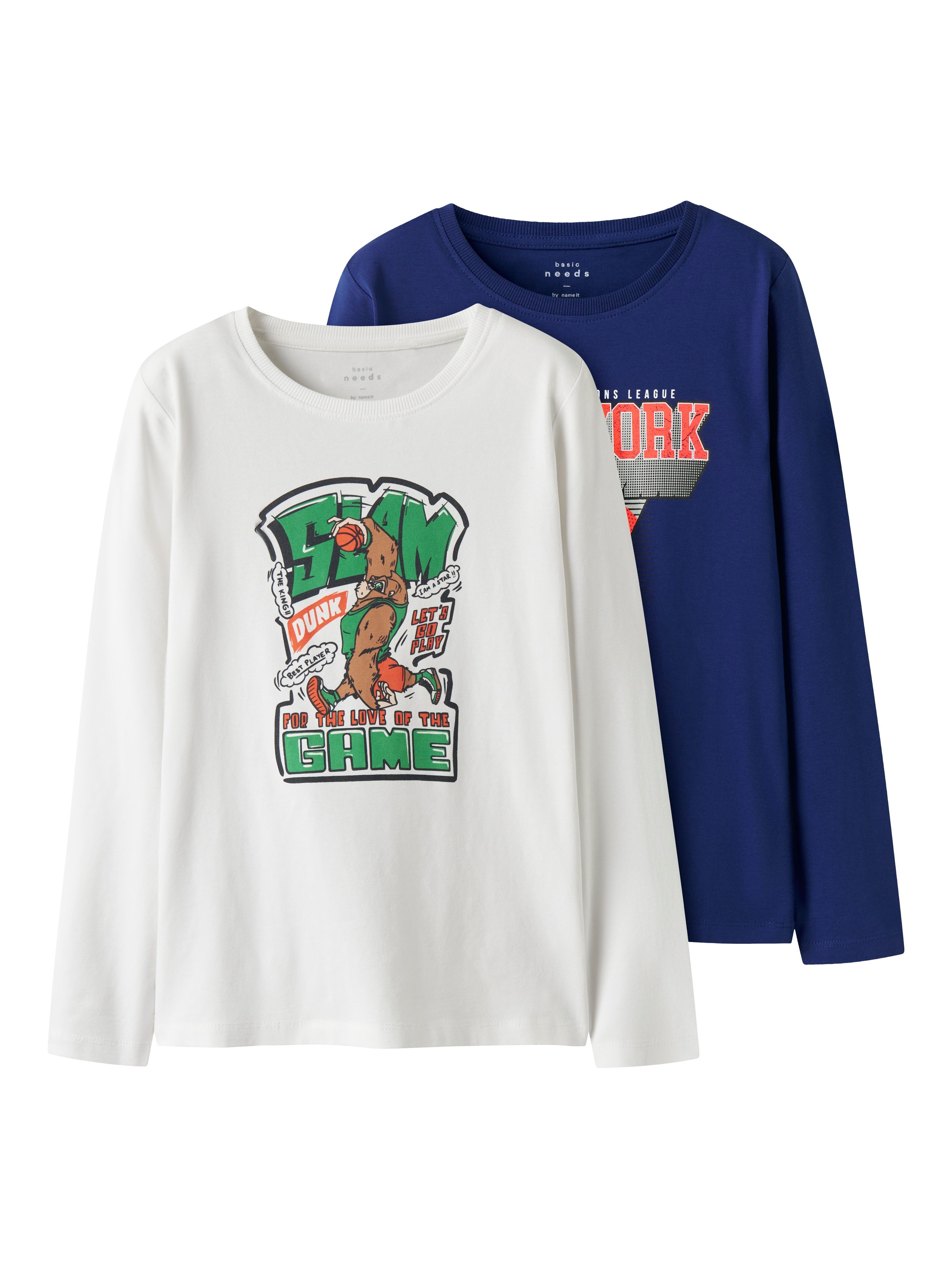 Name It Shirt met lange mouwen NKMVUX 2P LS TOP (Set van 2)
