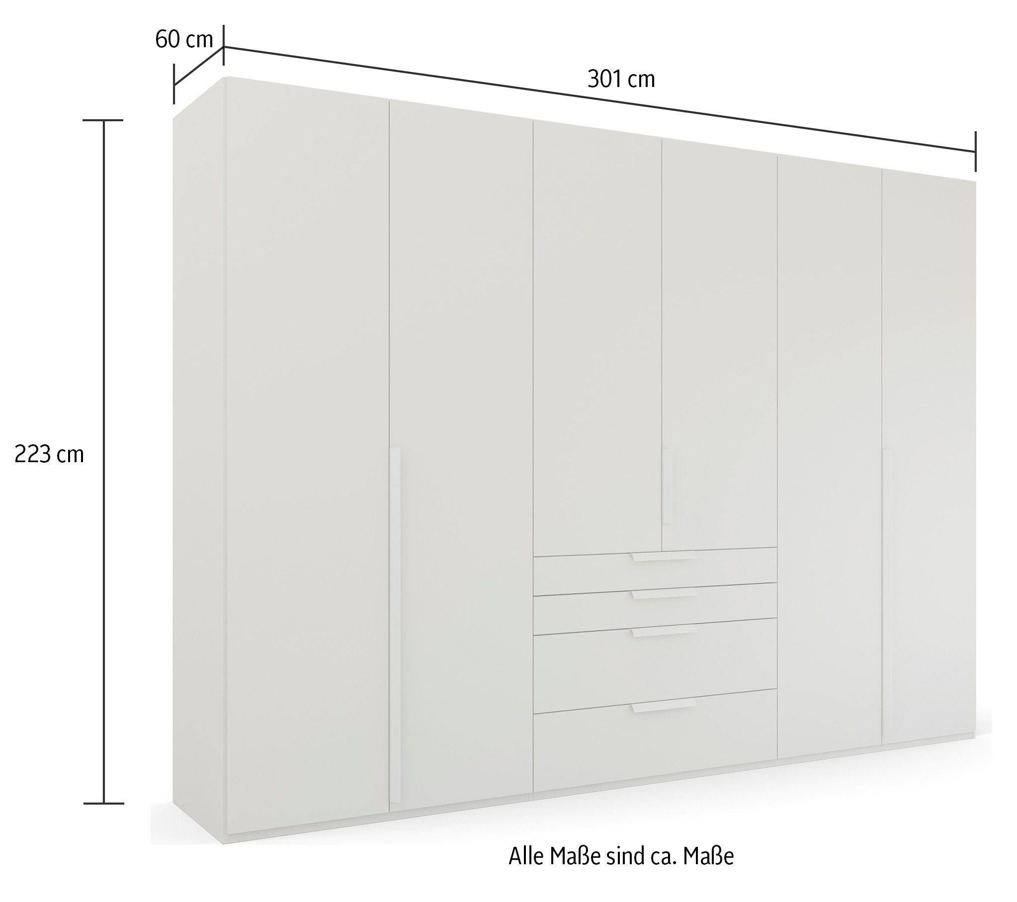 rauch Draaideurkast Purisma met laden en vele accessoires, met soft-closefunctie