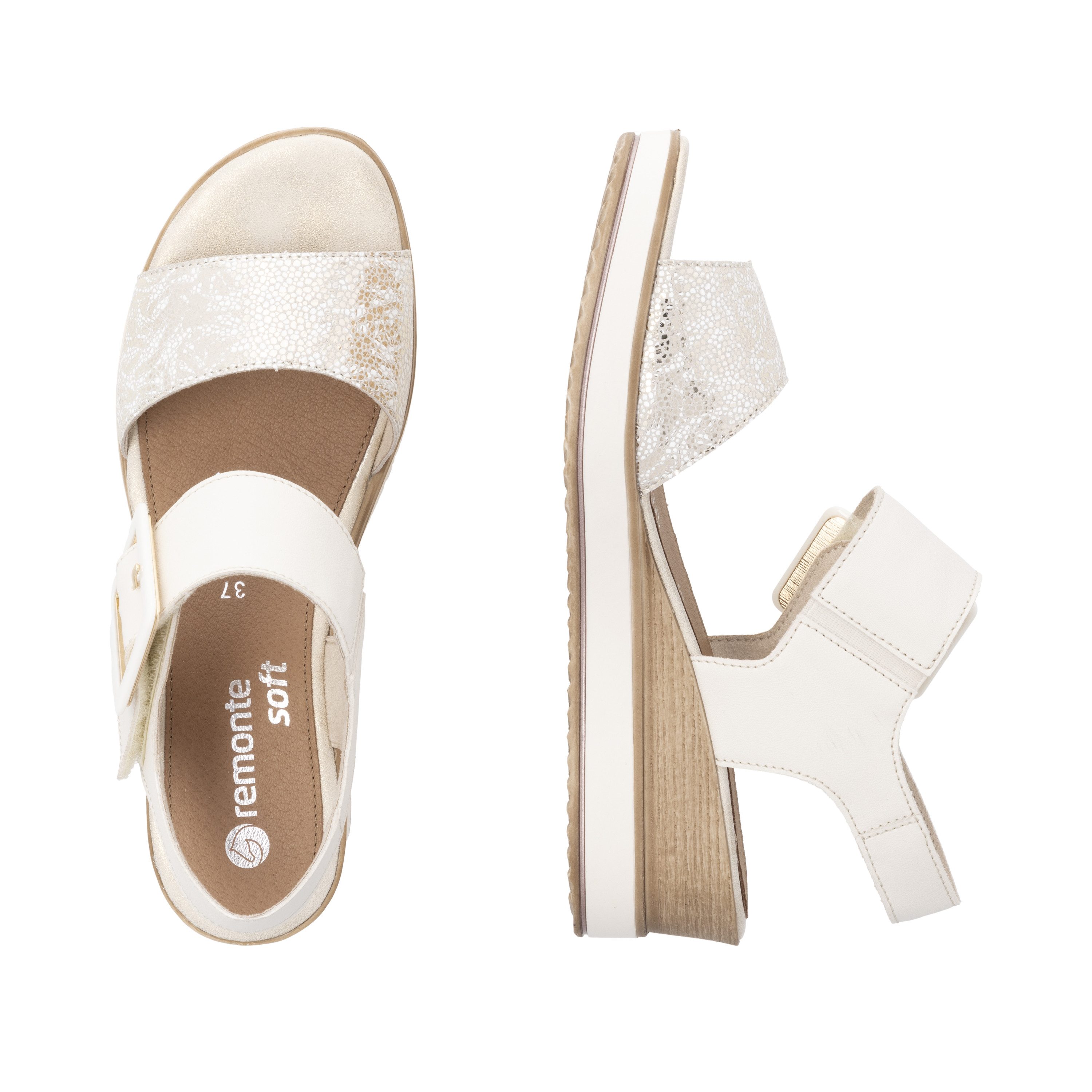 Remonte Sandaaltjes ELLE-Collection , zomerschoen, sandaal, comfortschoen met klittenband onder de siergesp
