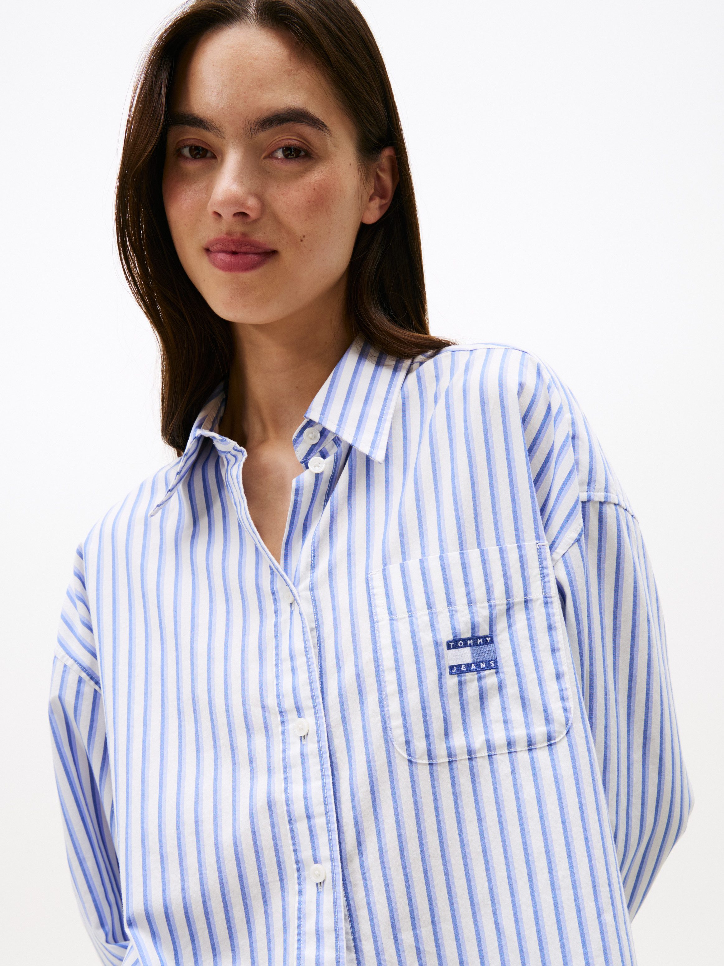 TOMMY JEANS Overhemdblouse TJW OVS BADGE STRIPE SHIRT
