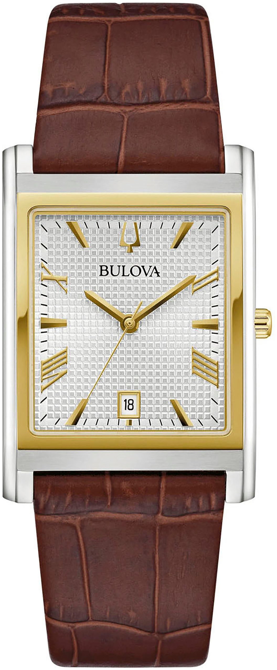 Bulova Kwartshorloge Sutton Horloge, herenhorloge, dameshorloge, leren band, analoog, dag
