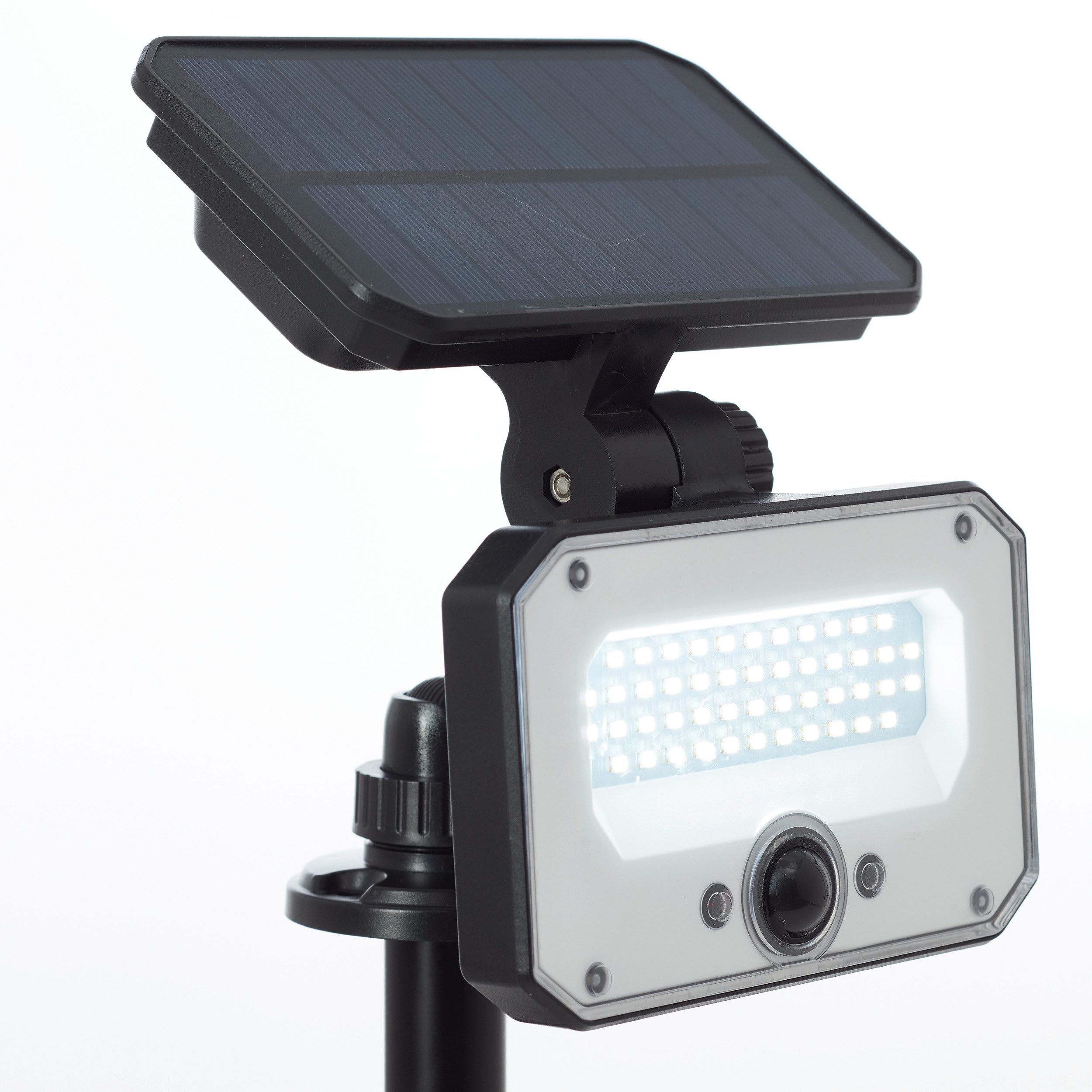 Brilliant Leuchten Led-tuinlamp JOPLIN LED buitenpriklamp, solar, 54 cm, 1100 lm, 4100 K, zwart (1 stuk)