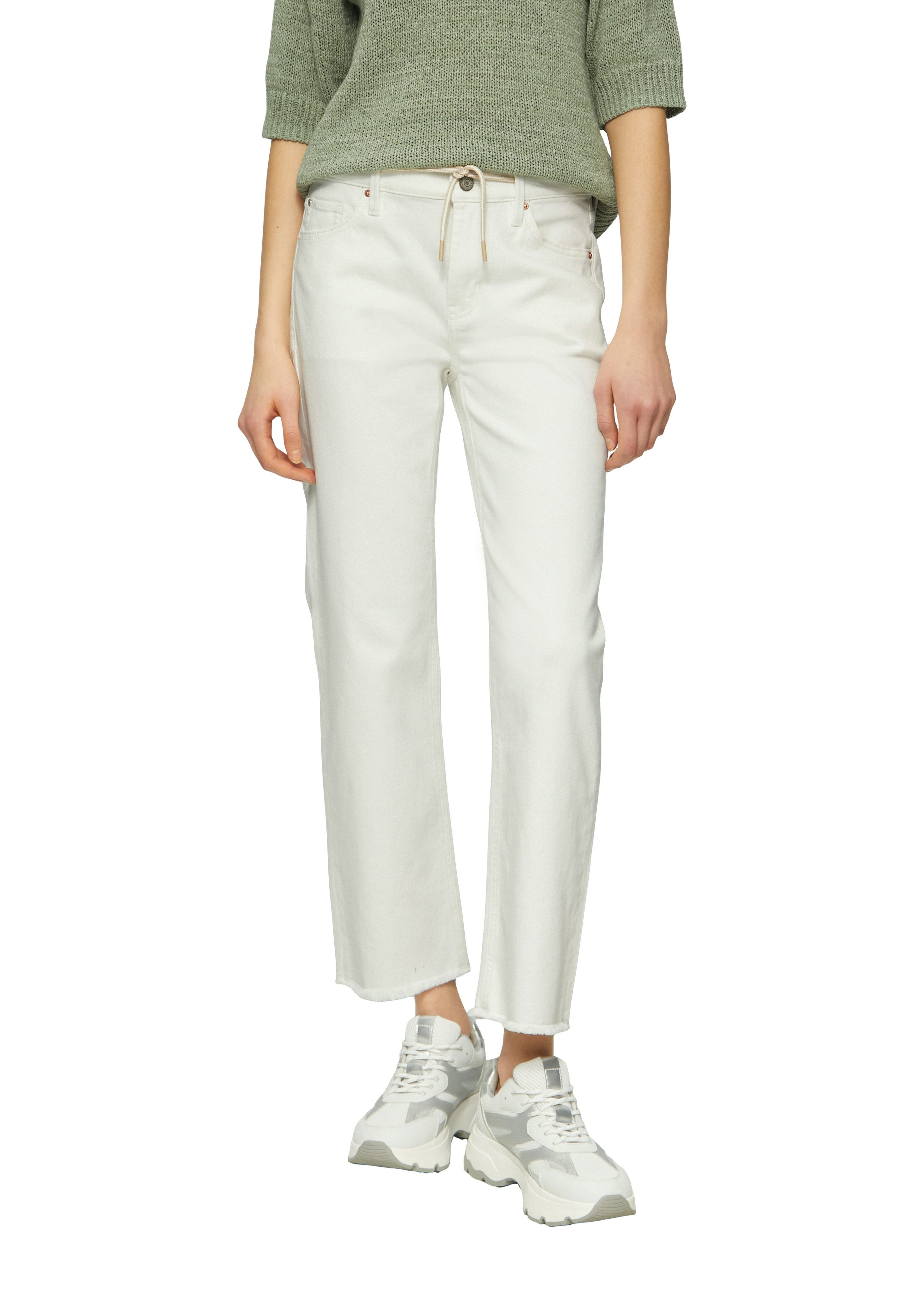s.Oliver Straight jeans Karolin met een rijgkoord dames straight jeans maat 40 wit